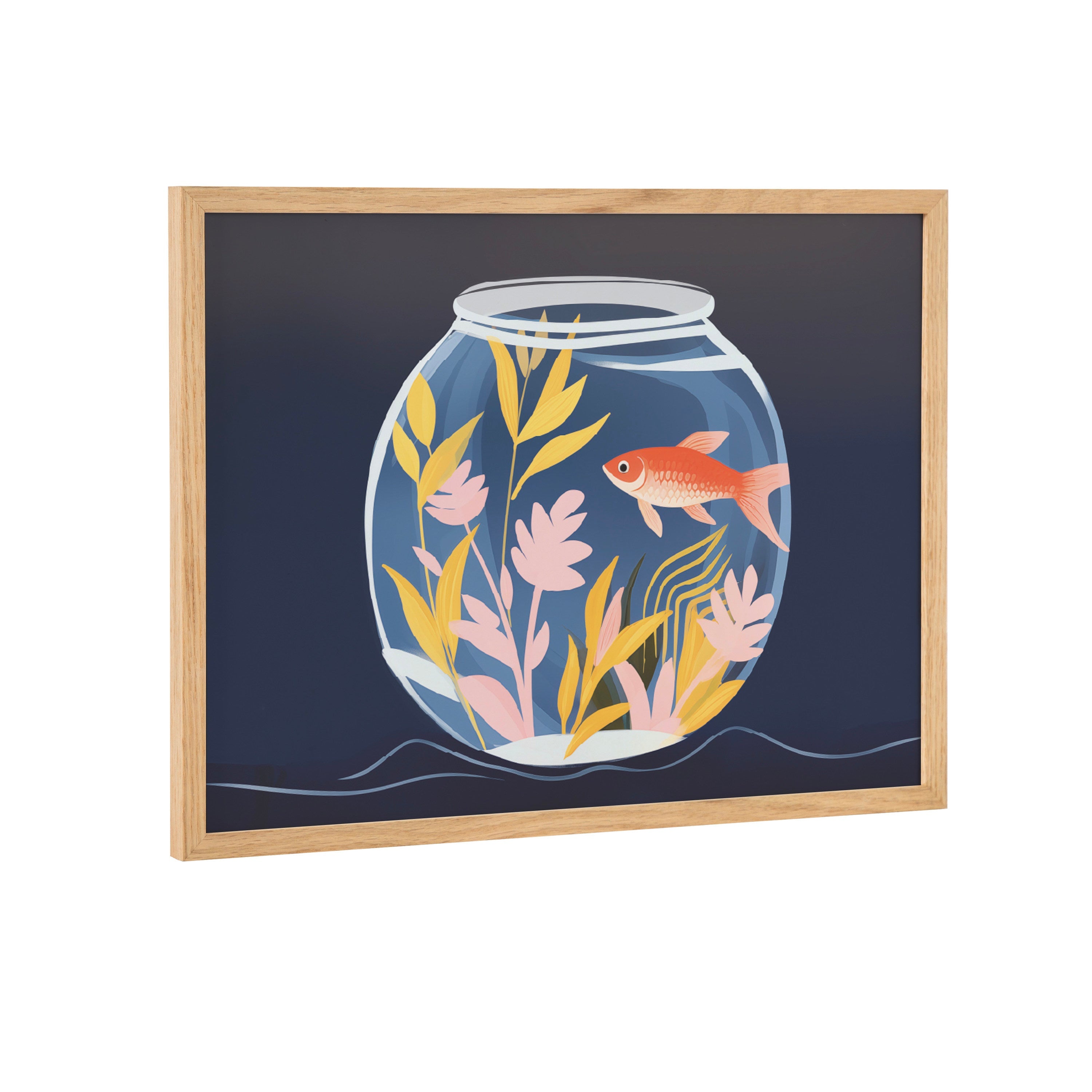 Gallery Pet Goldfish Cute Botanicals Fish Tank Print by The Creative Bunch Studio
