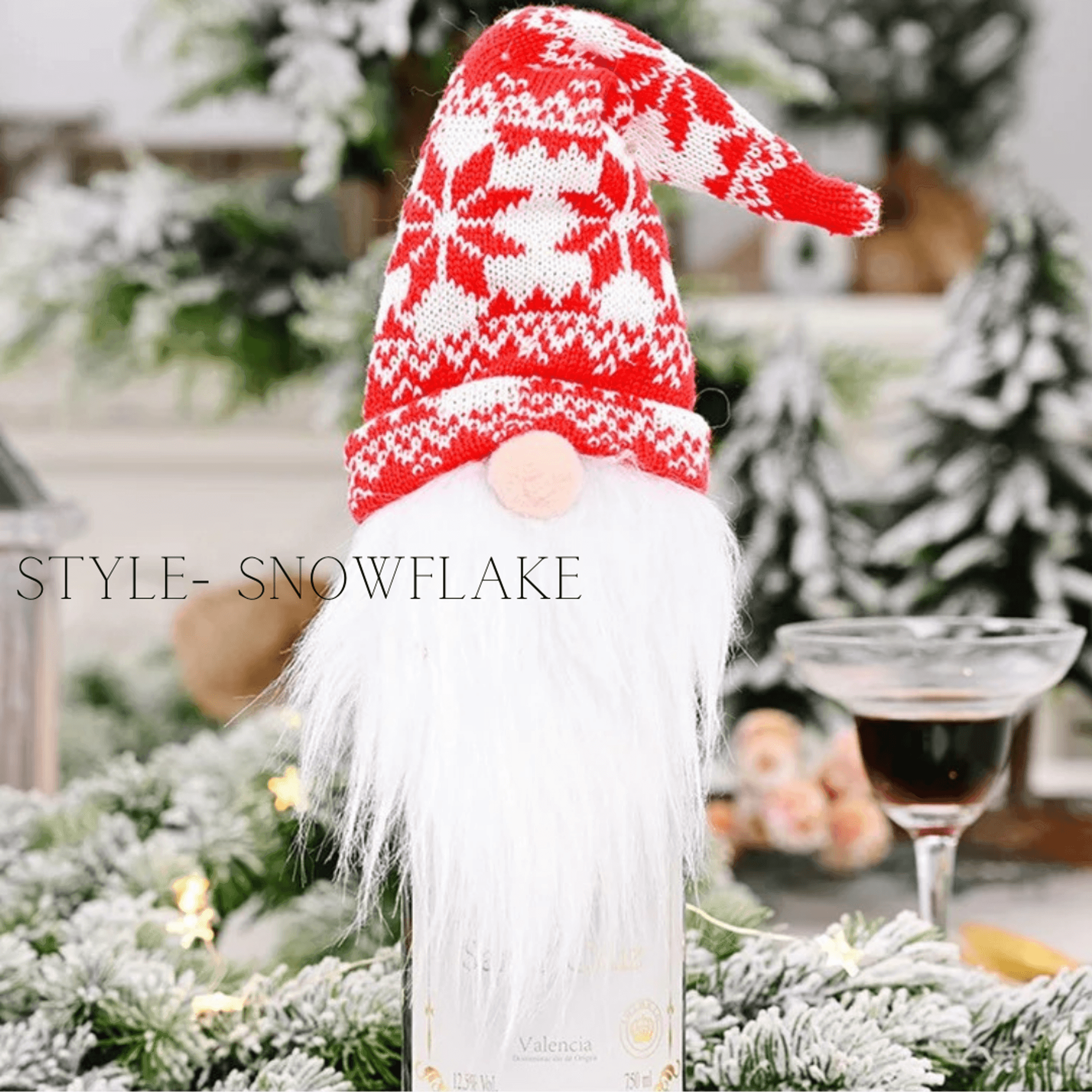 Festive Holiday Gnome Wine Hat For Charming Gift Decor - PRHOMZ