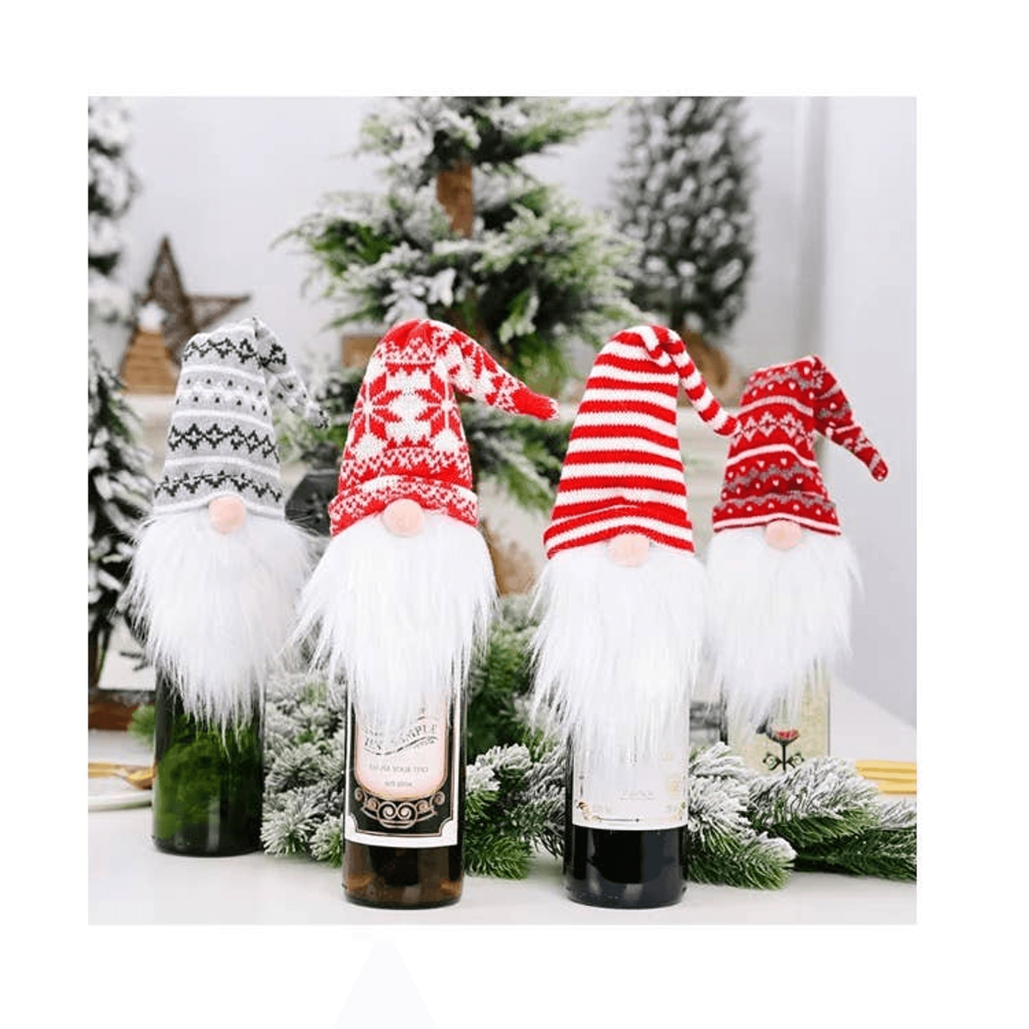 Festive Holiday Gnome Wine Hat For Charming Gift Decor - PRHOMZ