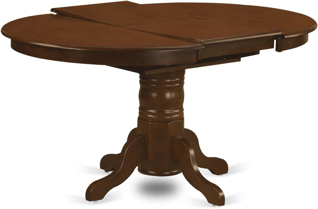 Oval Solid Wood Dining Table With Butterfly Leaf Espresso