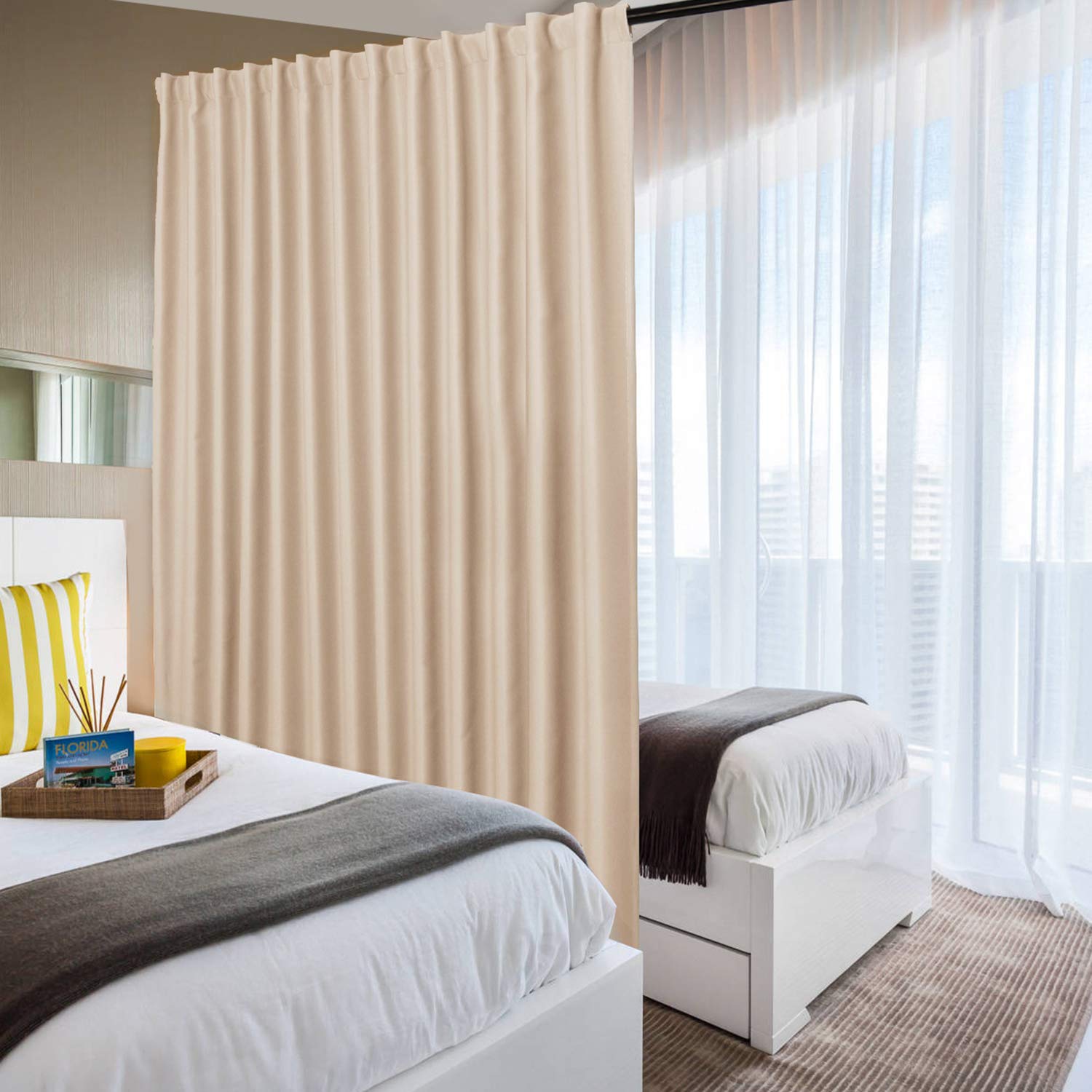 DWCN 1 Panel Wide Width Blackout Curtain, Room Divider Curtains-1