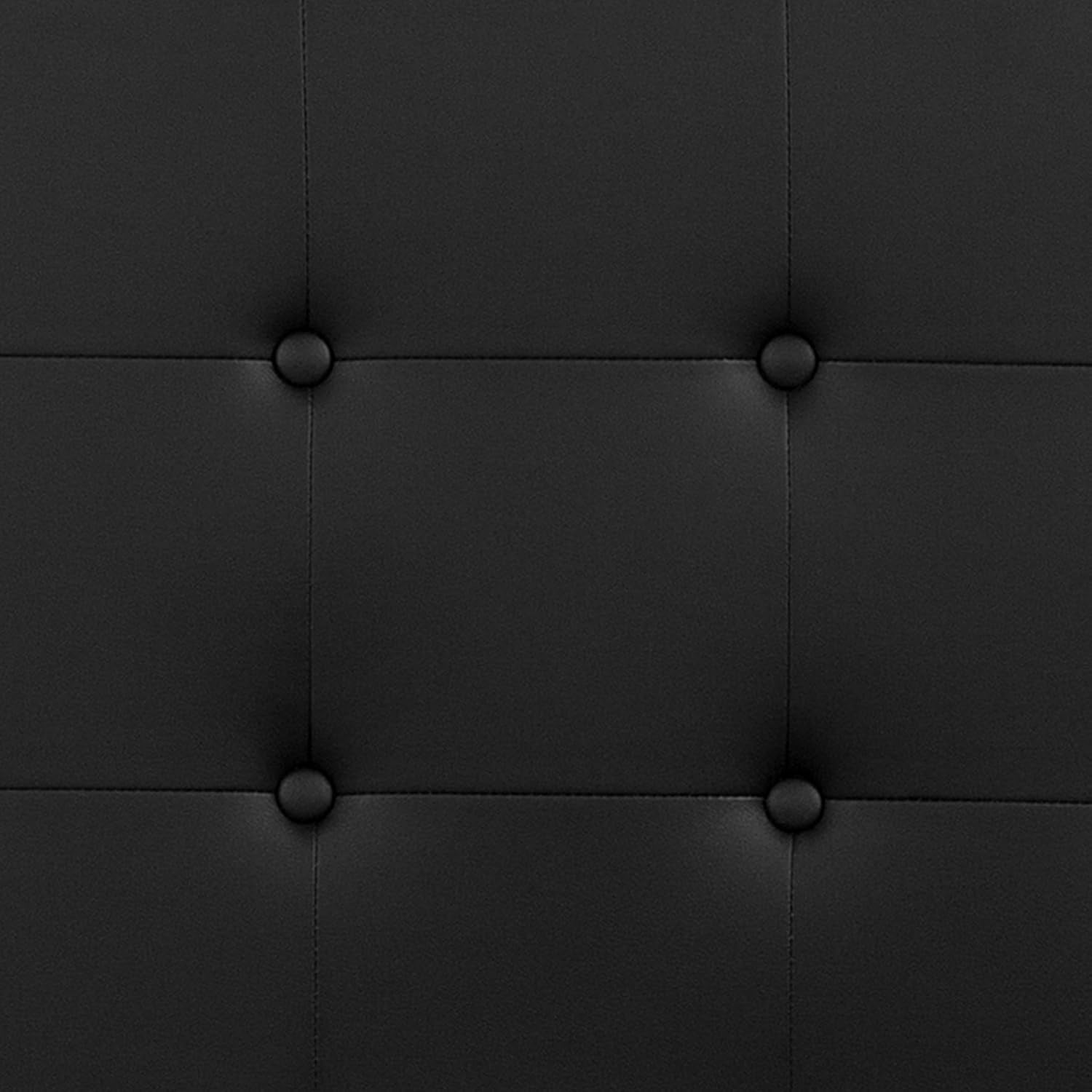Button Tufted Black Vinyl Queen Size Headboard Upgrade