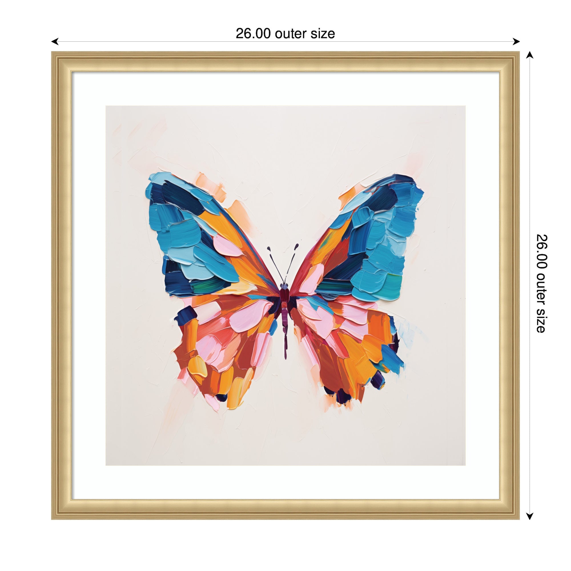 Framed Art Bold Colorful Brush Boho Butterfly by The Creative Bunch Studio