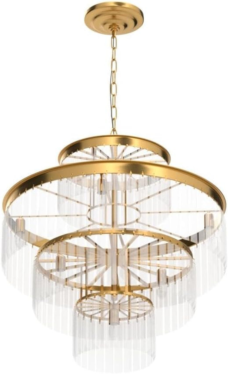 Gold Orange 20 Inch Pendant Crystal Chandelier Fixture-3
