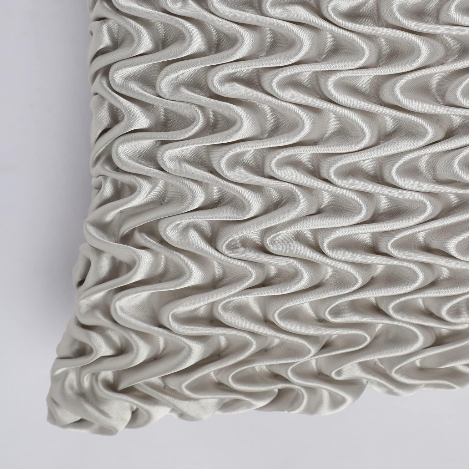 Silver Grey Satin Cushion Cover | Contemporary Textured Design | 40x40cm-1
