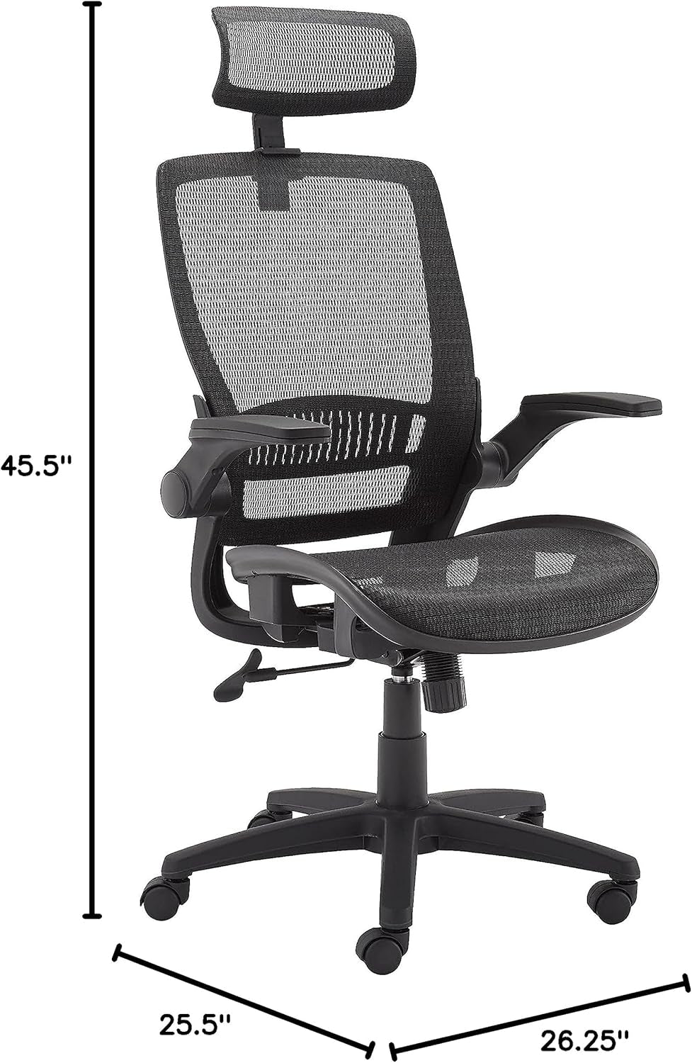 Ergonomic High Back Chair With Mesh Seat Flip Up Armrests