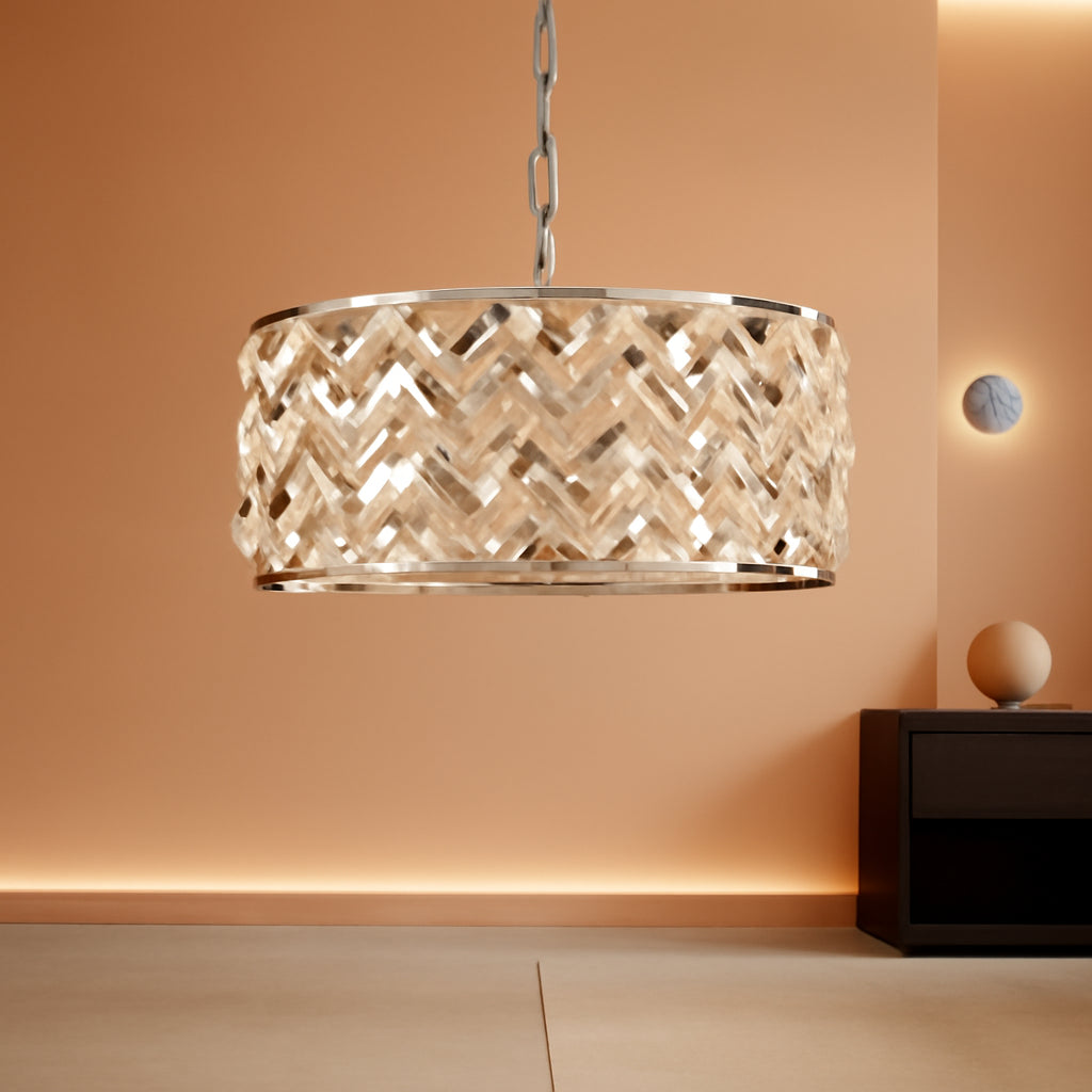 Chrome Crystal Chandelier 12 Inch Light Semi Flush-0