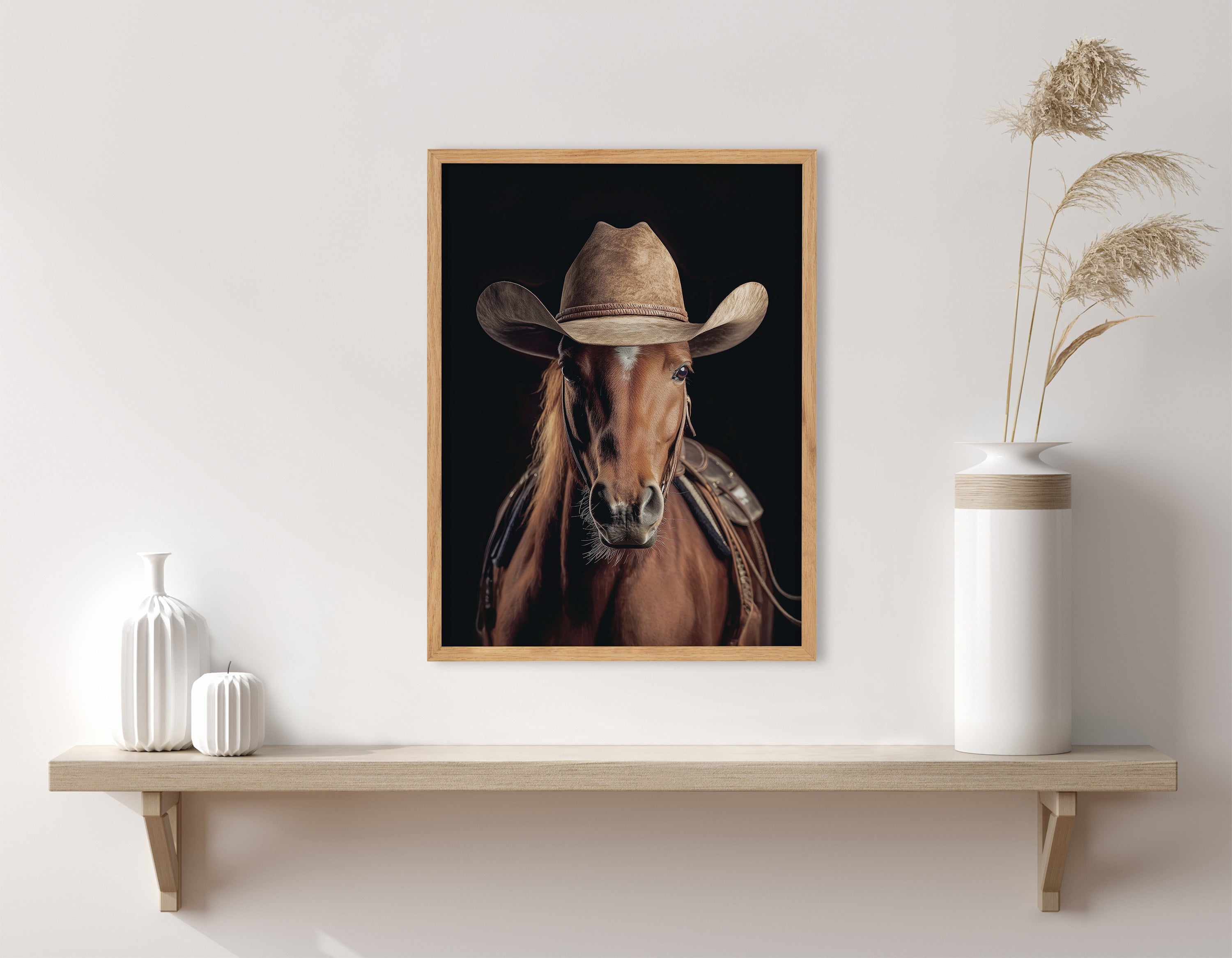 Gallery Horse Wearing a Western Cowboy Hat Print by The Creative Bunch Studio