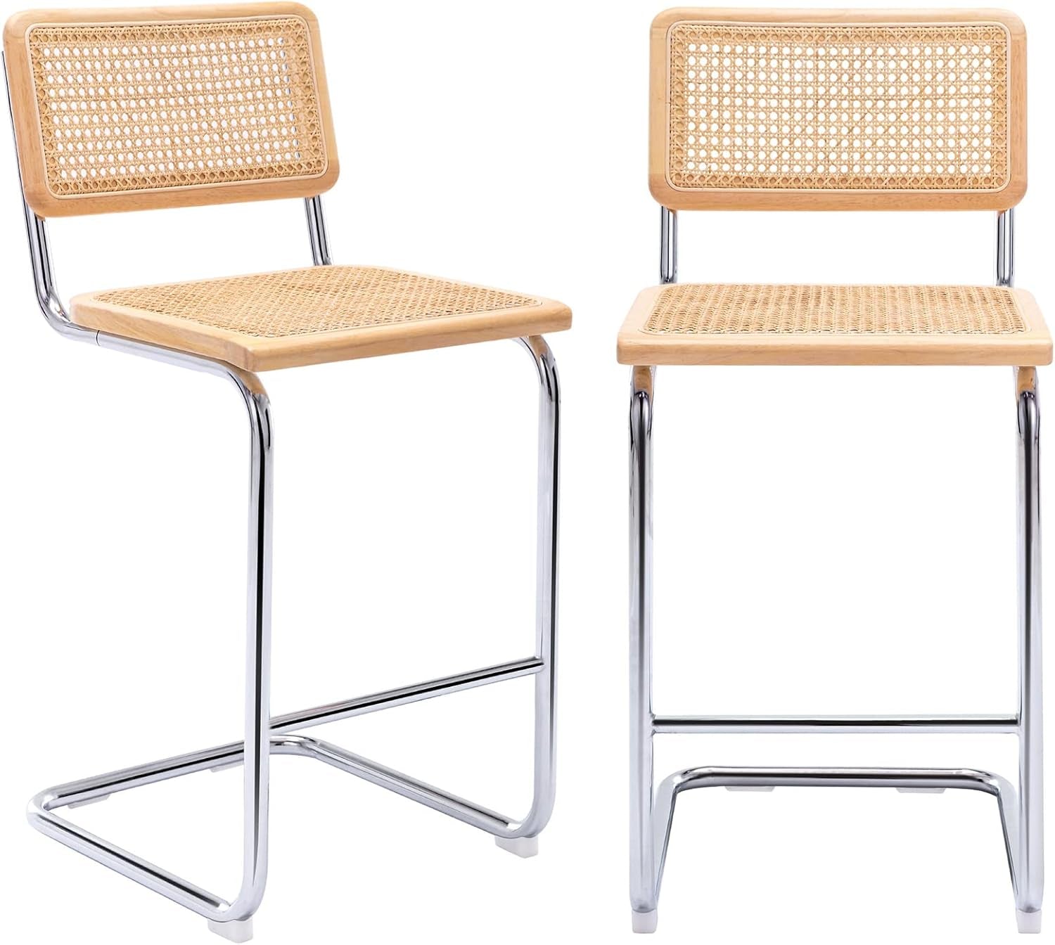 Rattan Bar Stools Set Of 4 24 Inch Yellow For Home