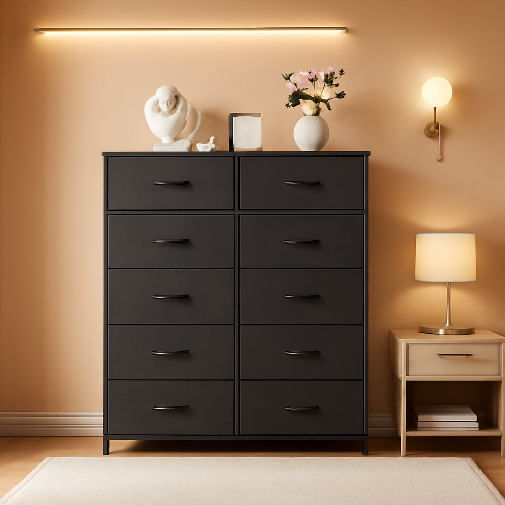Charcoal Black 11 Drawer Storage Tower For Bedrooms