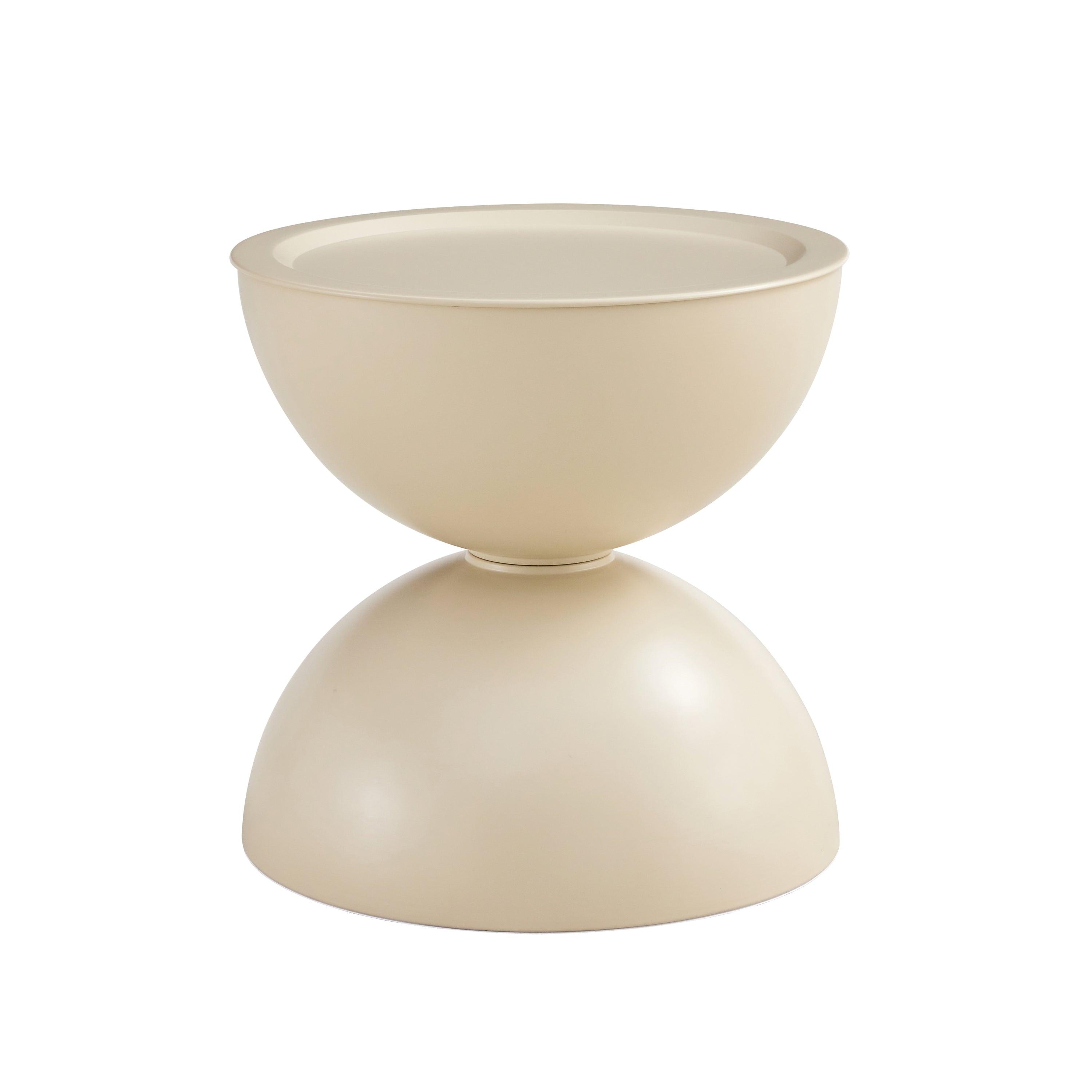 Set of 2 Milk White Coffee Table and End Table With Storage. - PRHOMZ