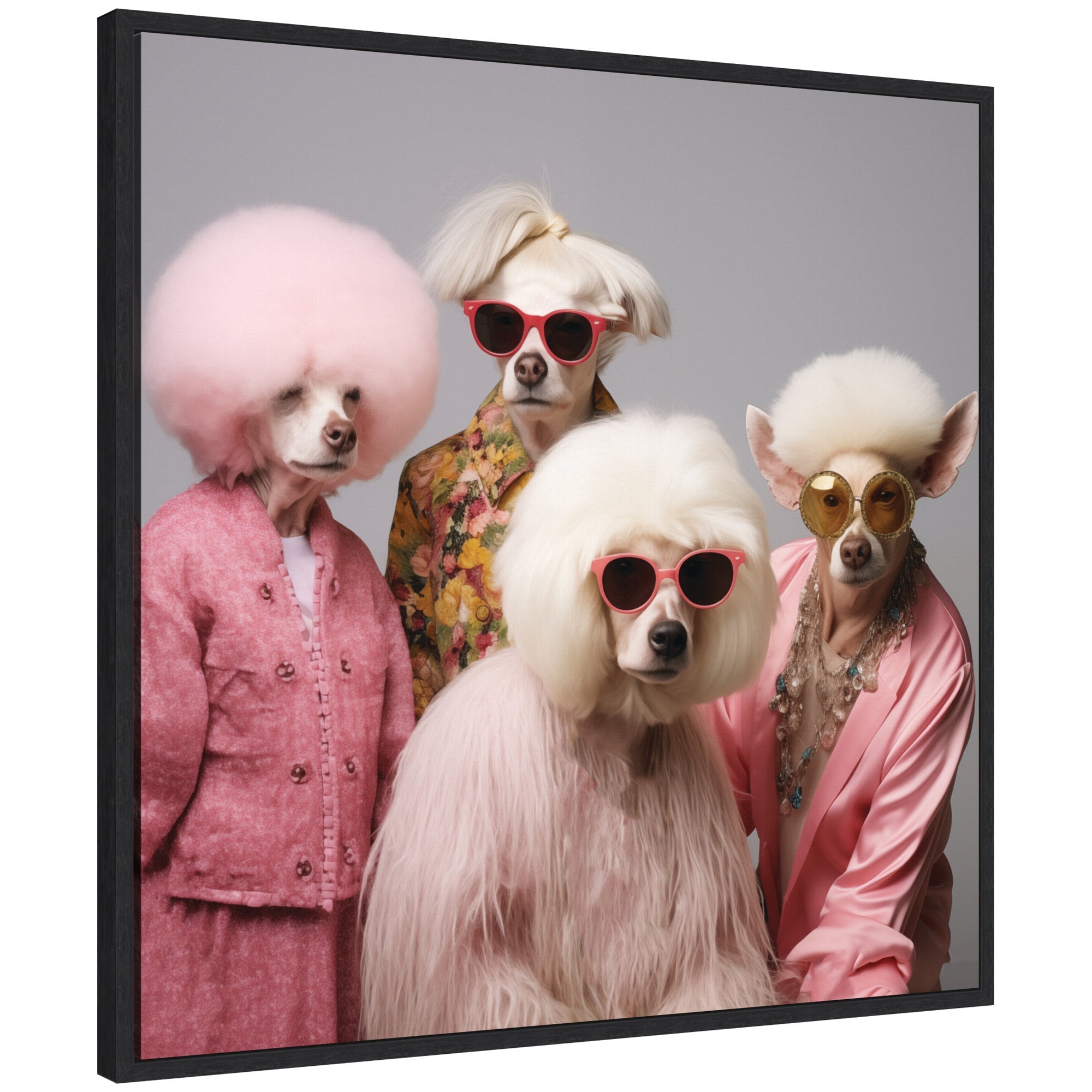 Sylvie Golden Lady Dogs Framed Canvas by The Creative Bunch Studio
