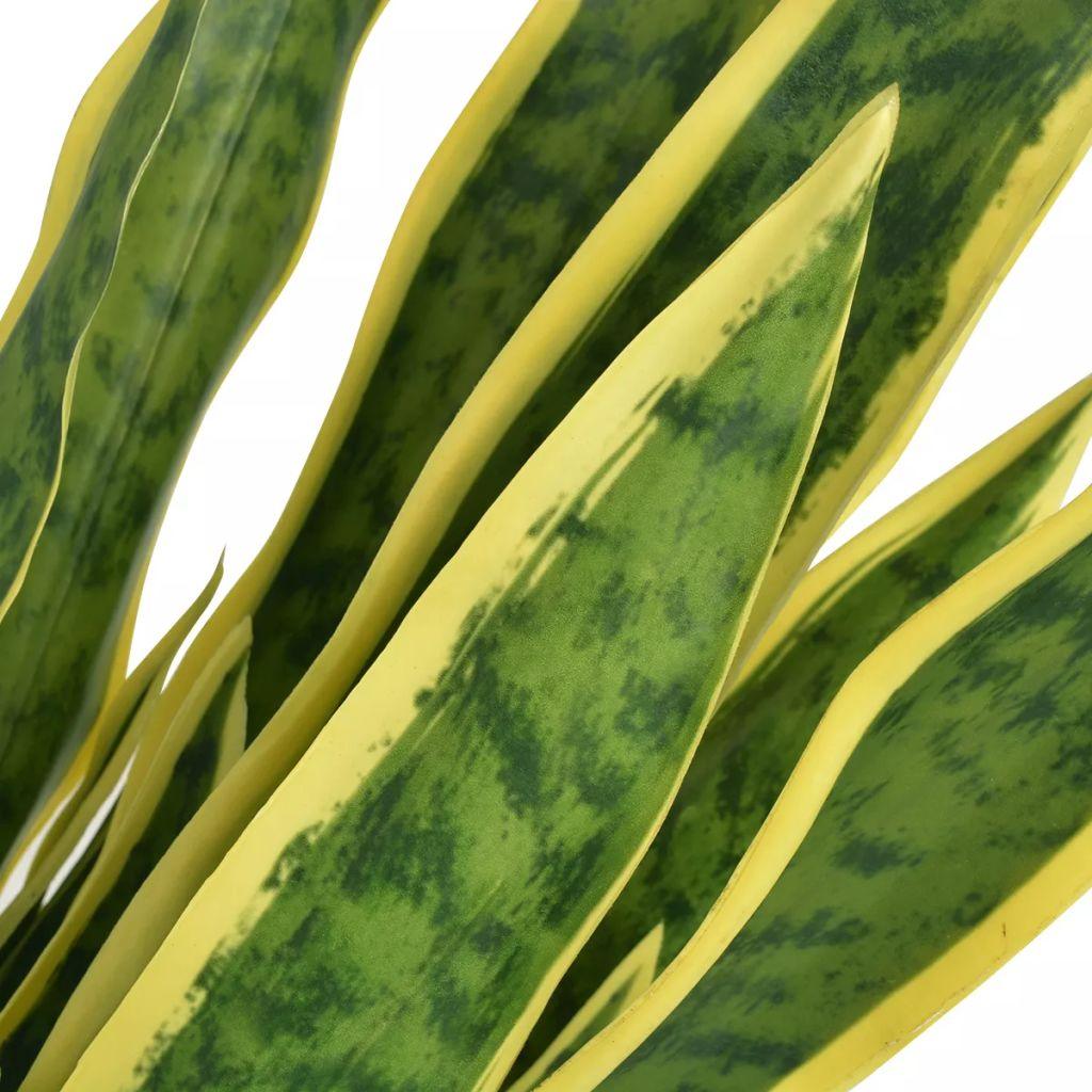 vidaXL Artificial Sansevieria Plant with Pot 25.6" Green - PRHOMZ