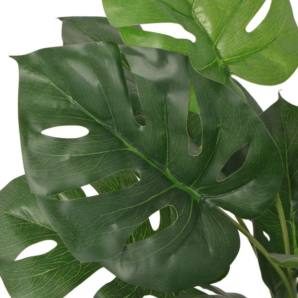 vidaXL Artificial Monstera Plant with Pot 17.7" Green - PRHOMZ