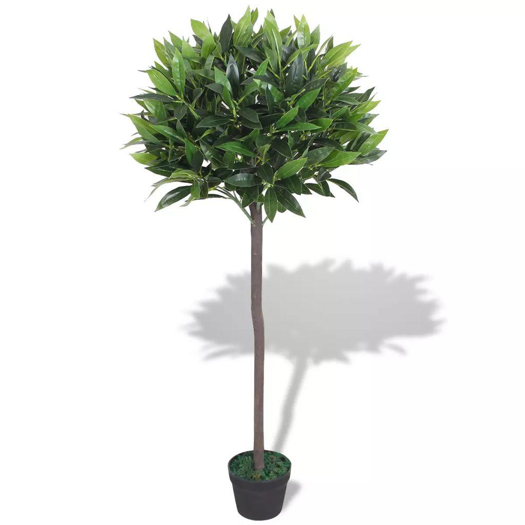 vidaXL Artificial Bay Tree Plant with Pot 49.2" Green - PRHOMZ