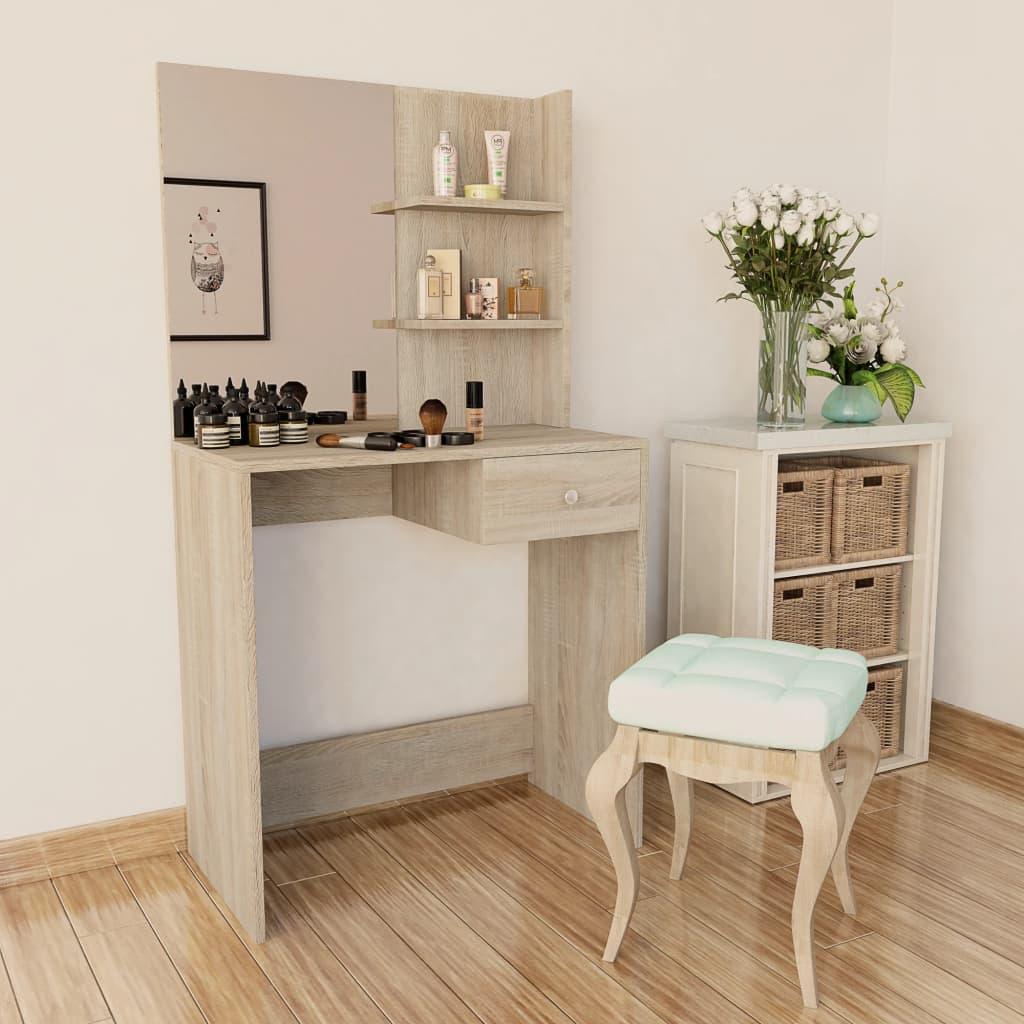 vidaXL Dressing Table Makeup Table Vanity Table with Drawers Engineered Wood - PRHOMZ