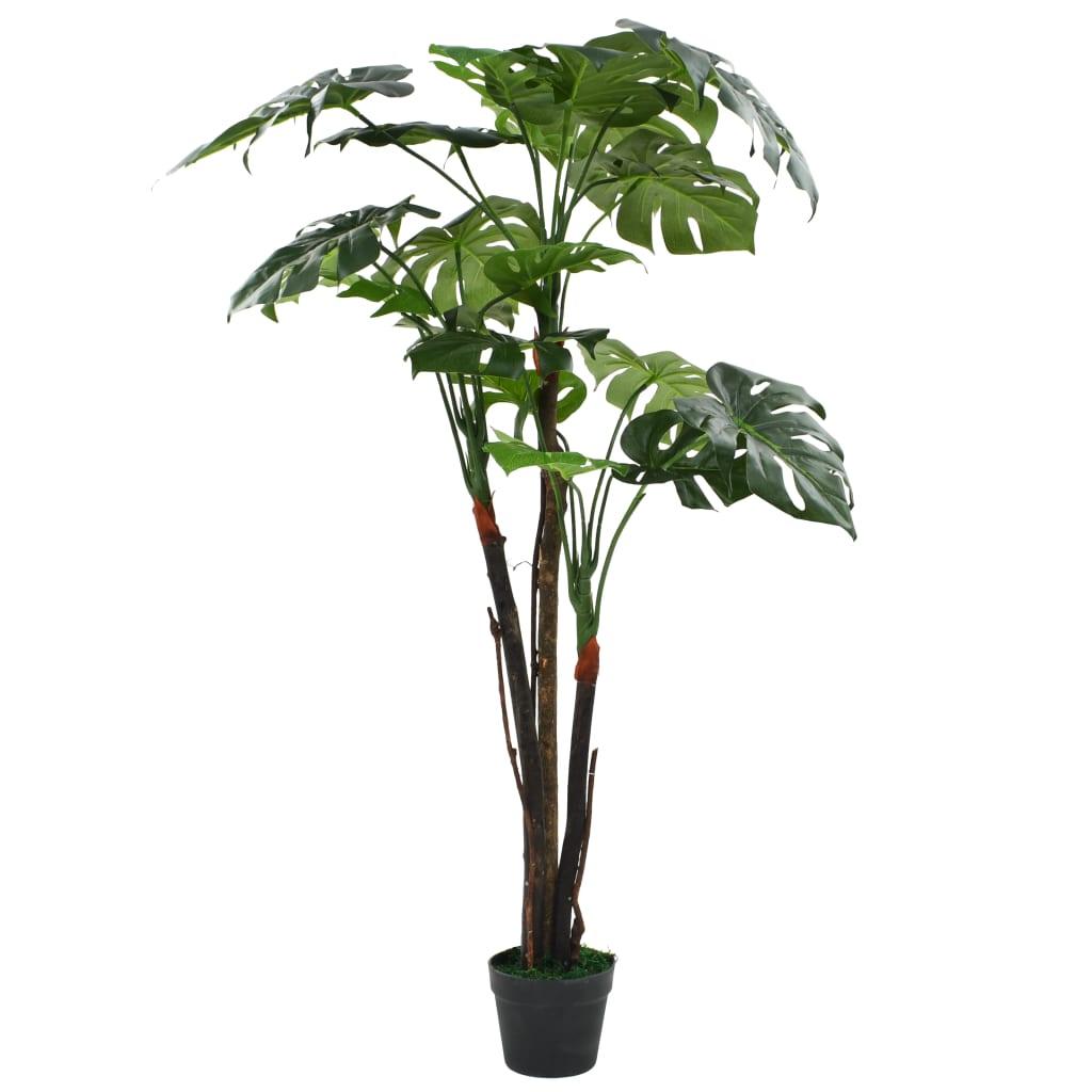 vidaXL Artificial Monstera Plant with Pot 17.7" Green - PRHOMZ