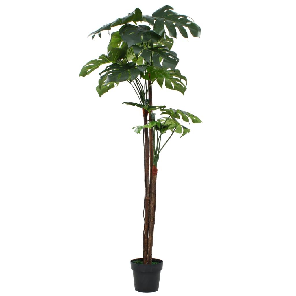 vidaXL Artificial Monstera Plant with Pot 17.7" Green - PRHOMZ