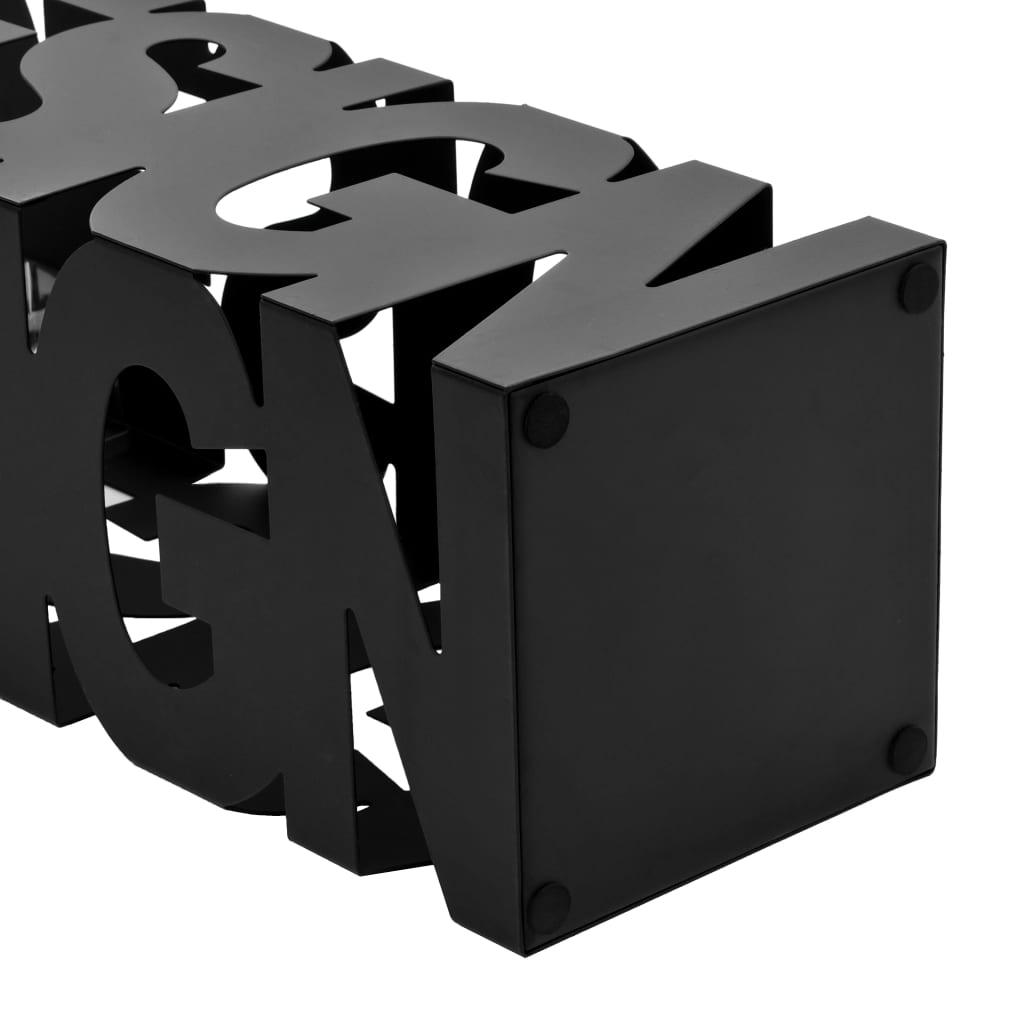 vidaXL Umbrella Stand Design Steel Black - PRHOMZ