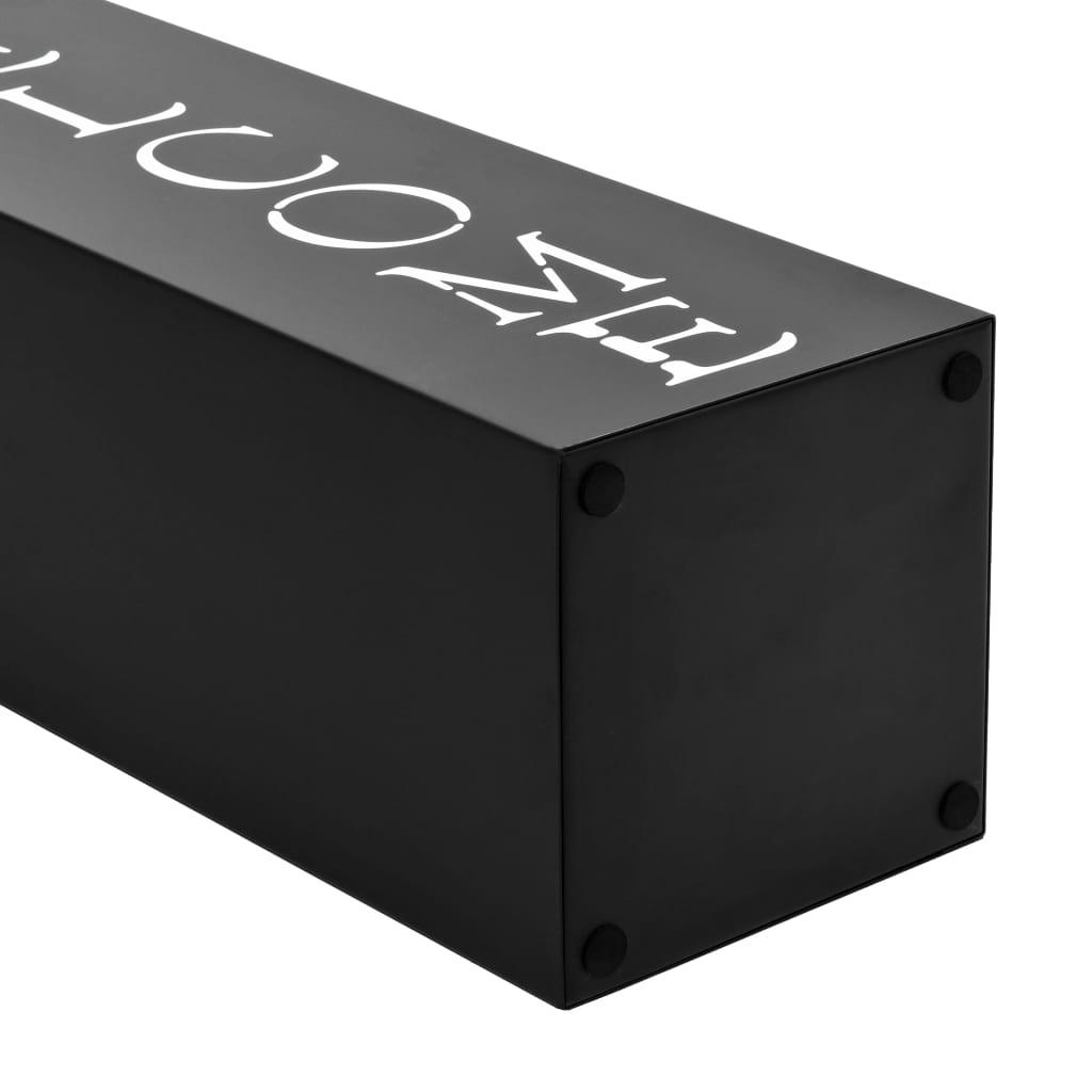 vidaXL Umbrella Stand Welcome Steel Black - PRHOMZ