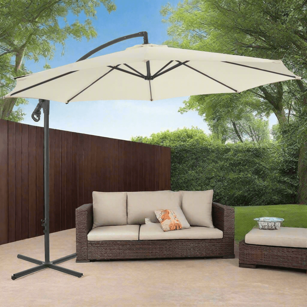 vidaXL Cantilever Umbrella – Outdoor Sunshade with Steel Frame - PRHOMZ