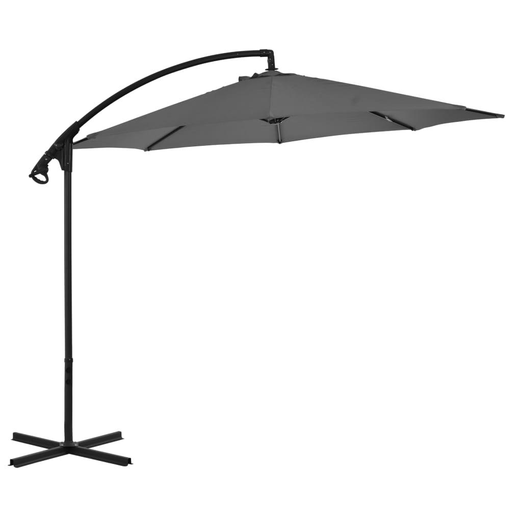 vidaXL Cantilever Umbrella – Outdoor Sunshade with Steel Frame - PRHOMZ