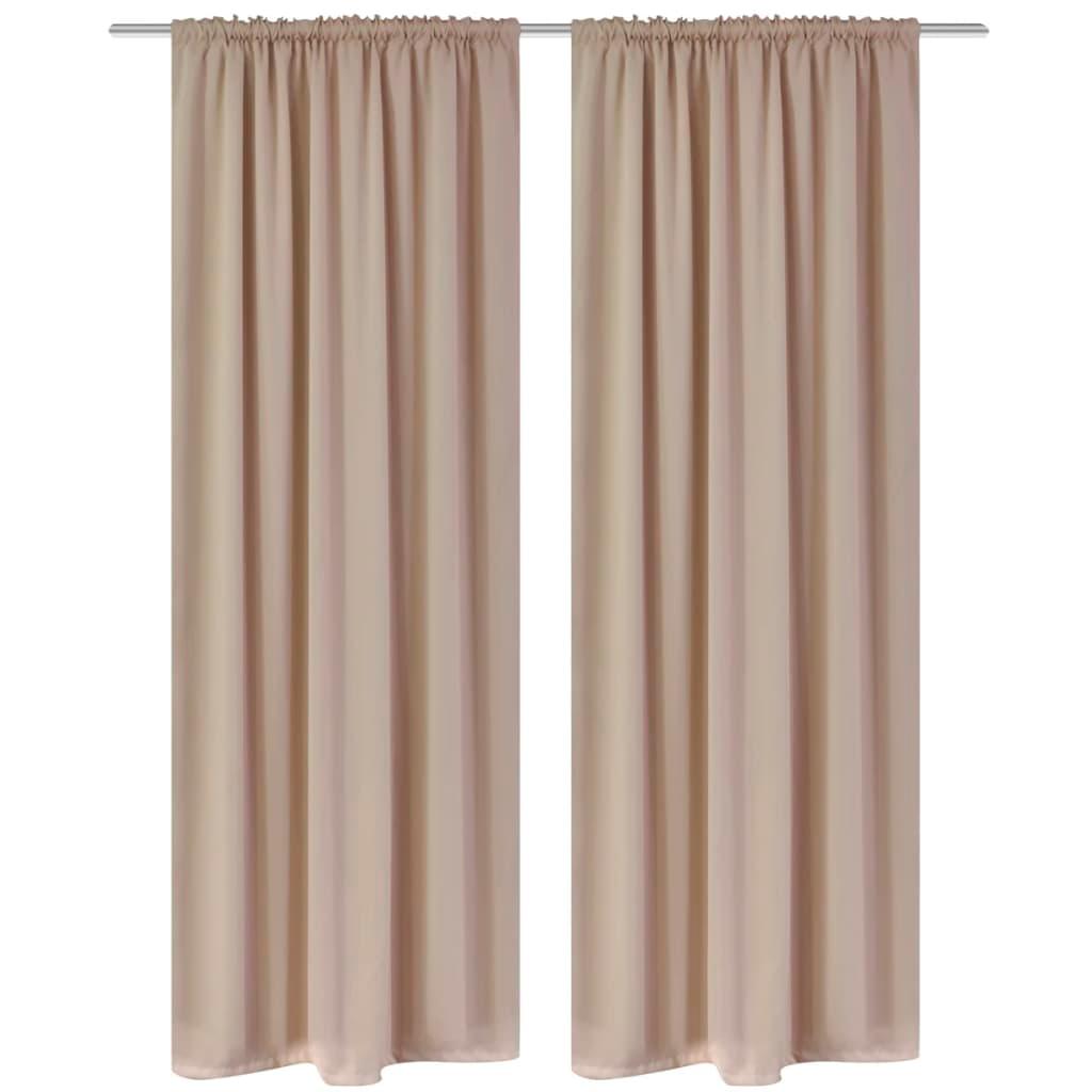vidaXL Curtains 2 Pcs Slot-Headed Blackout Curtains for Bedroom Living Room - PRHOMZ