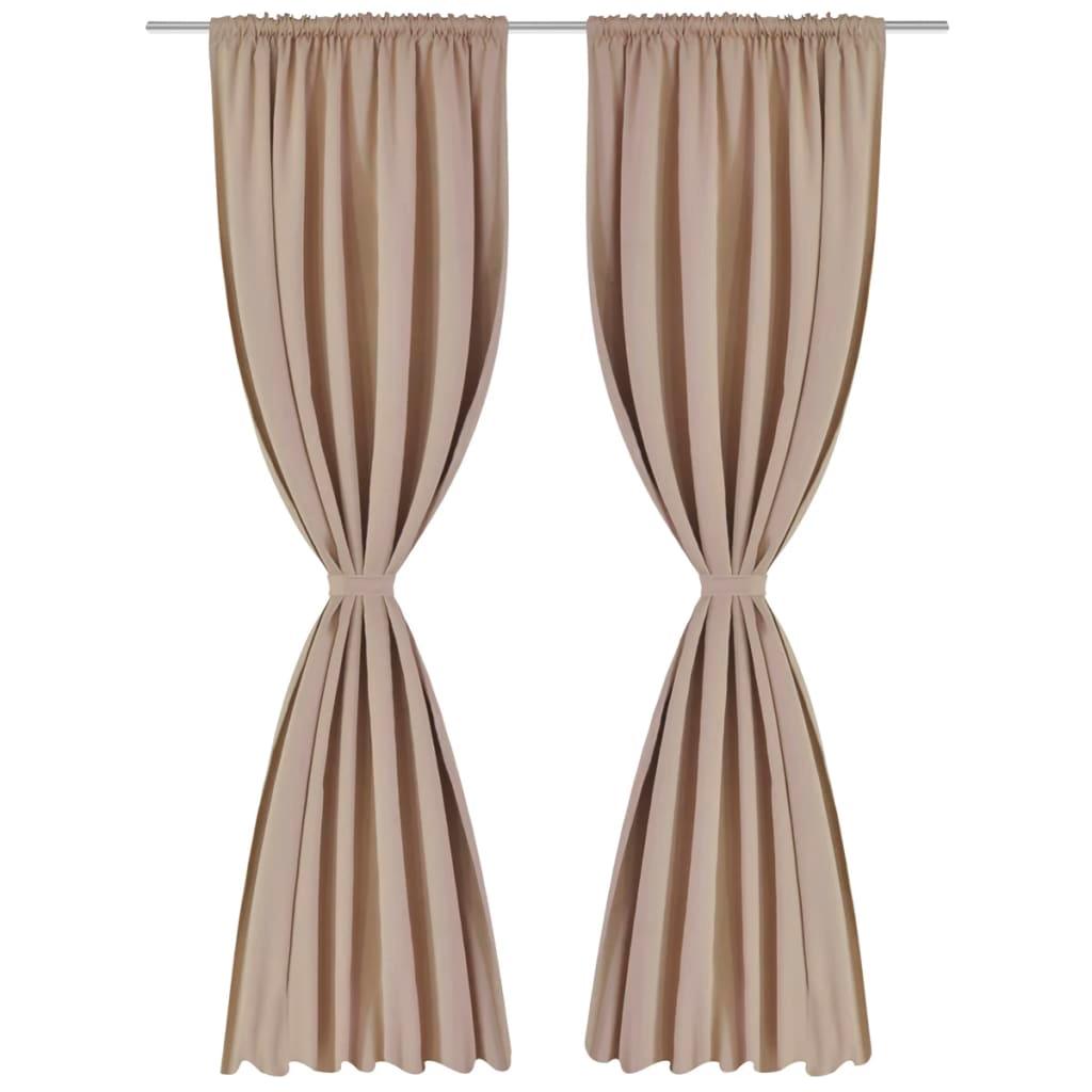 vidaXL Curtains 2 Pcs Slot-Headed Blackout Curtains for Bedroom Living Room - PRHOMZ