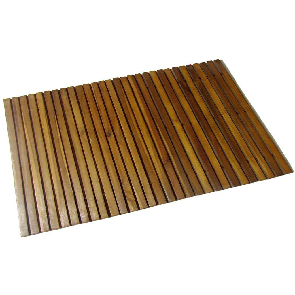 vidaXL Bathmat with Rubber Backing Bath Runner Bathroom Mat Acacia Hardwood - PRHOMZ