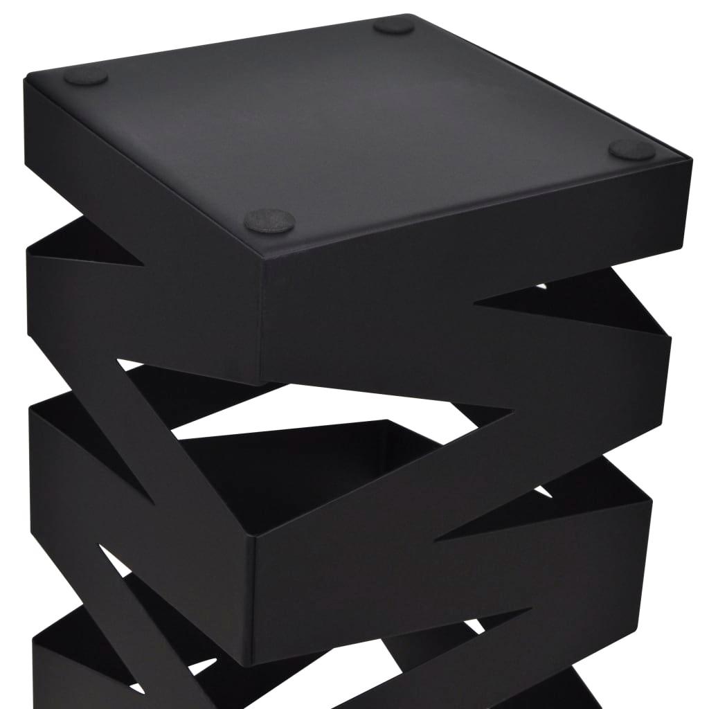 vidaXL Black Square Umbrella Stand Storage Holder Walking Stick Steel 19.1" - PRHOMZ
