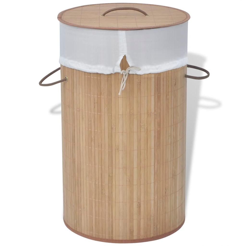vidaXL Collapsible Laundry Basket Laundry Bin Dirty Clothes Hamper Bamboo - PRHOMZ