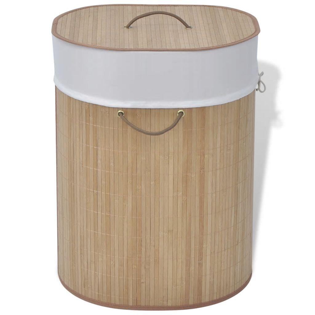 vidaXL Collapsible Laundry Basket Laundry Bin Dirty Clothes Hamper Bamboo - PRHOMZ