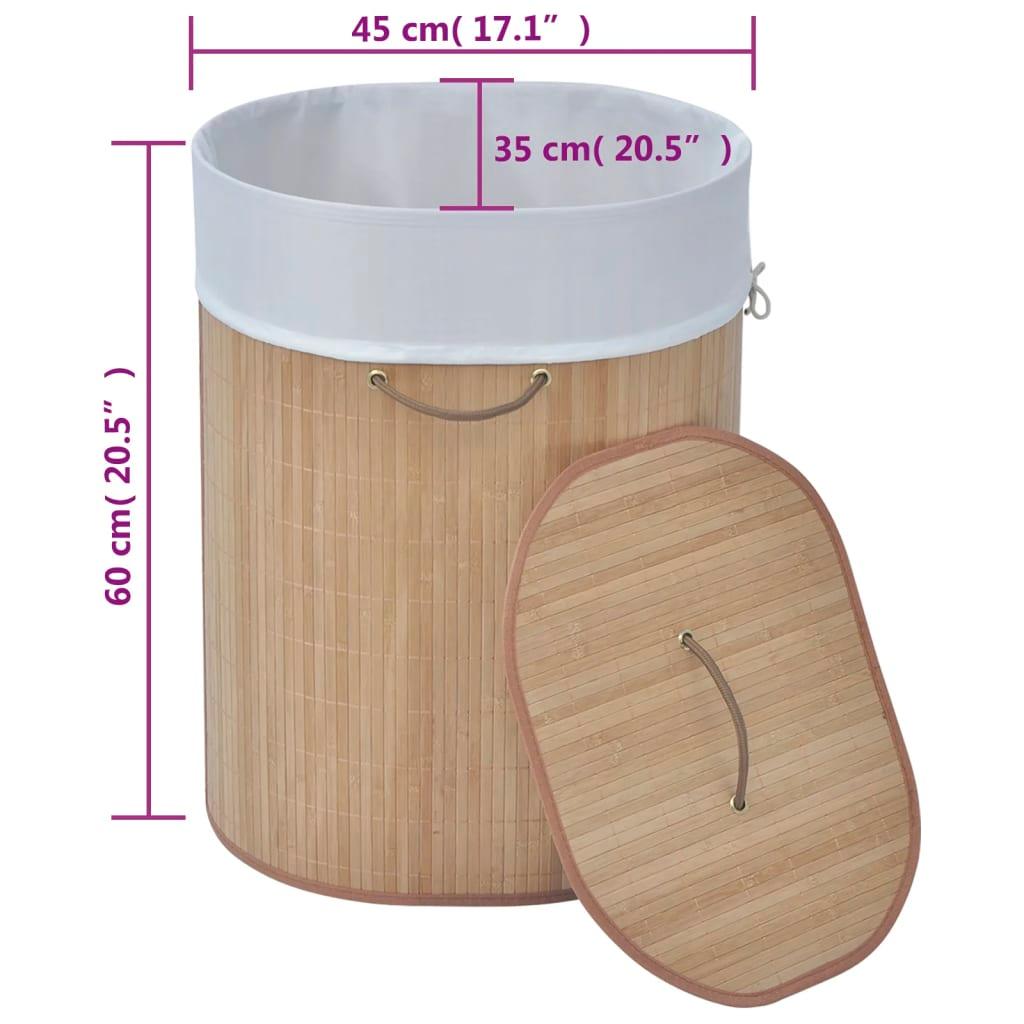 vidaXL Collapsible Laundry Basket Laundry Bin Dirty Clothes Hamper Bamboo - PRHOMZ