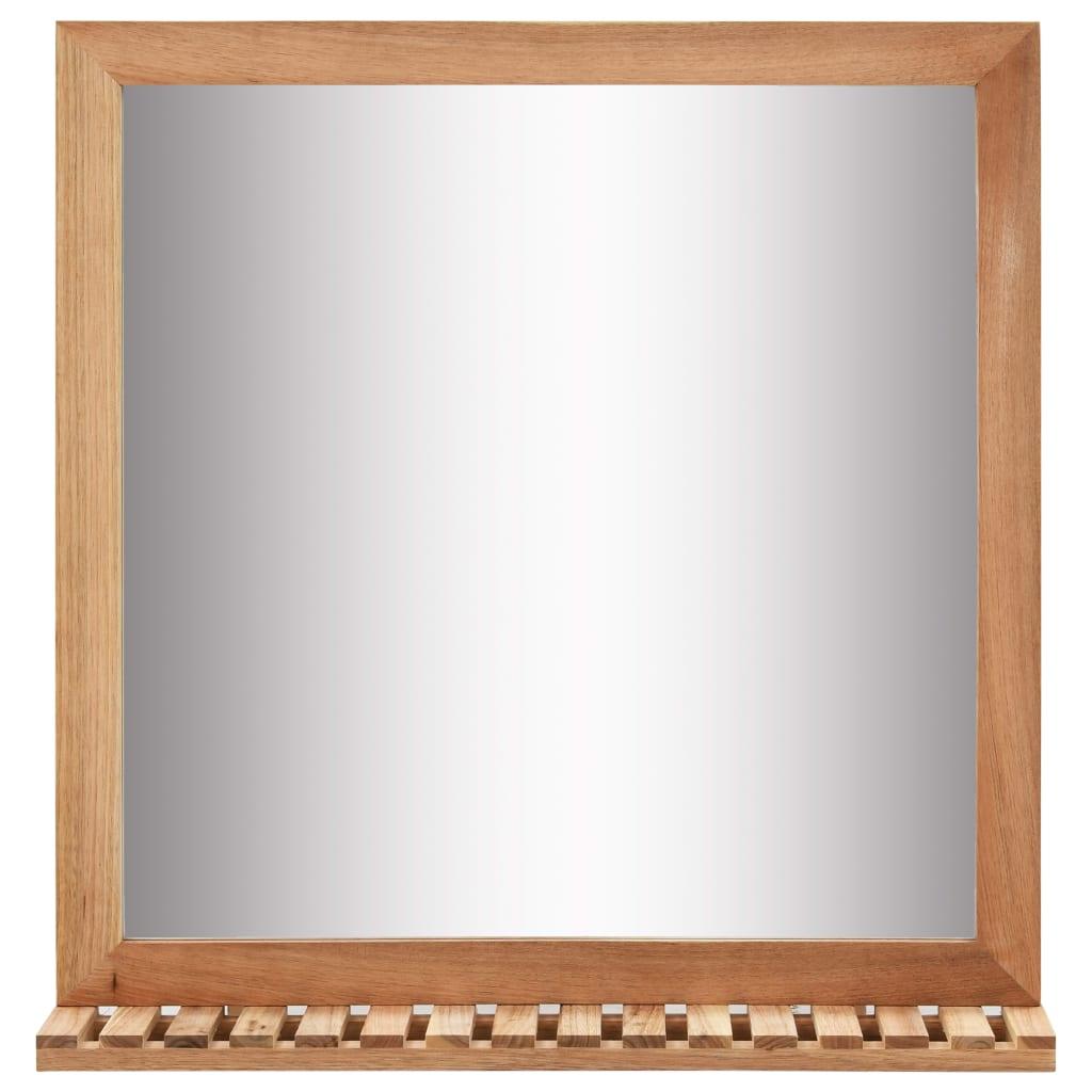 vidaXL Bathroom Mirror 23.6"x4.7"x24.4" Solid Wood Walnut - PRHOMZ