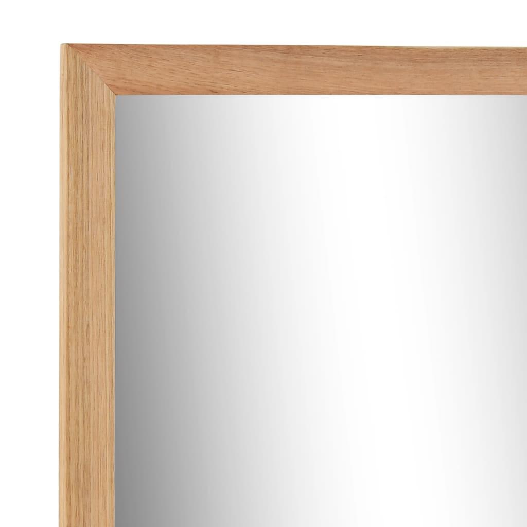 vidaXL Bathroom Mirror 23.6"x4.7"x24.4" Solid Wood Walnut - PRHOMZ
