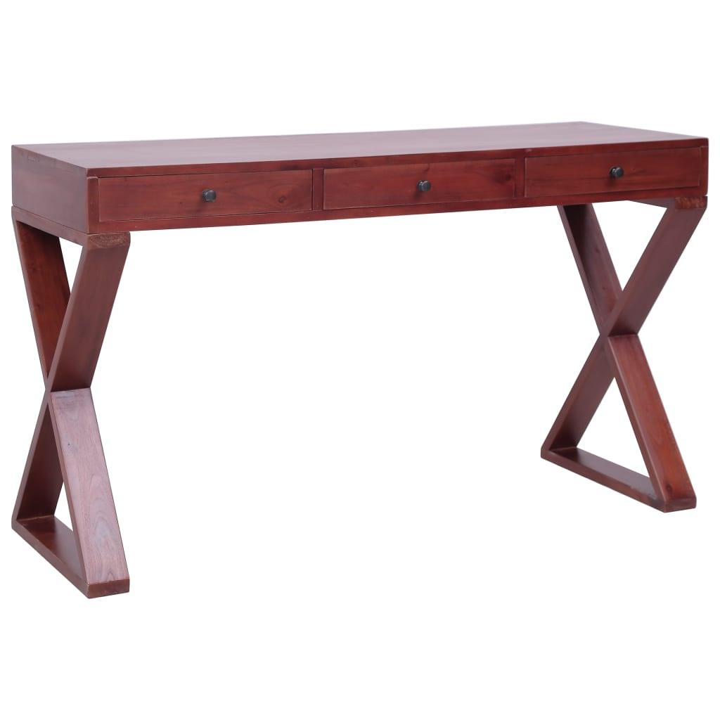 vidaXL Computer Desk Study Writing Desk Home Office Table Solid Wood Mahogany - PRHOMZ