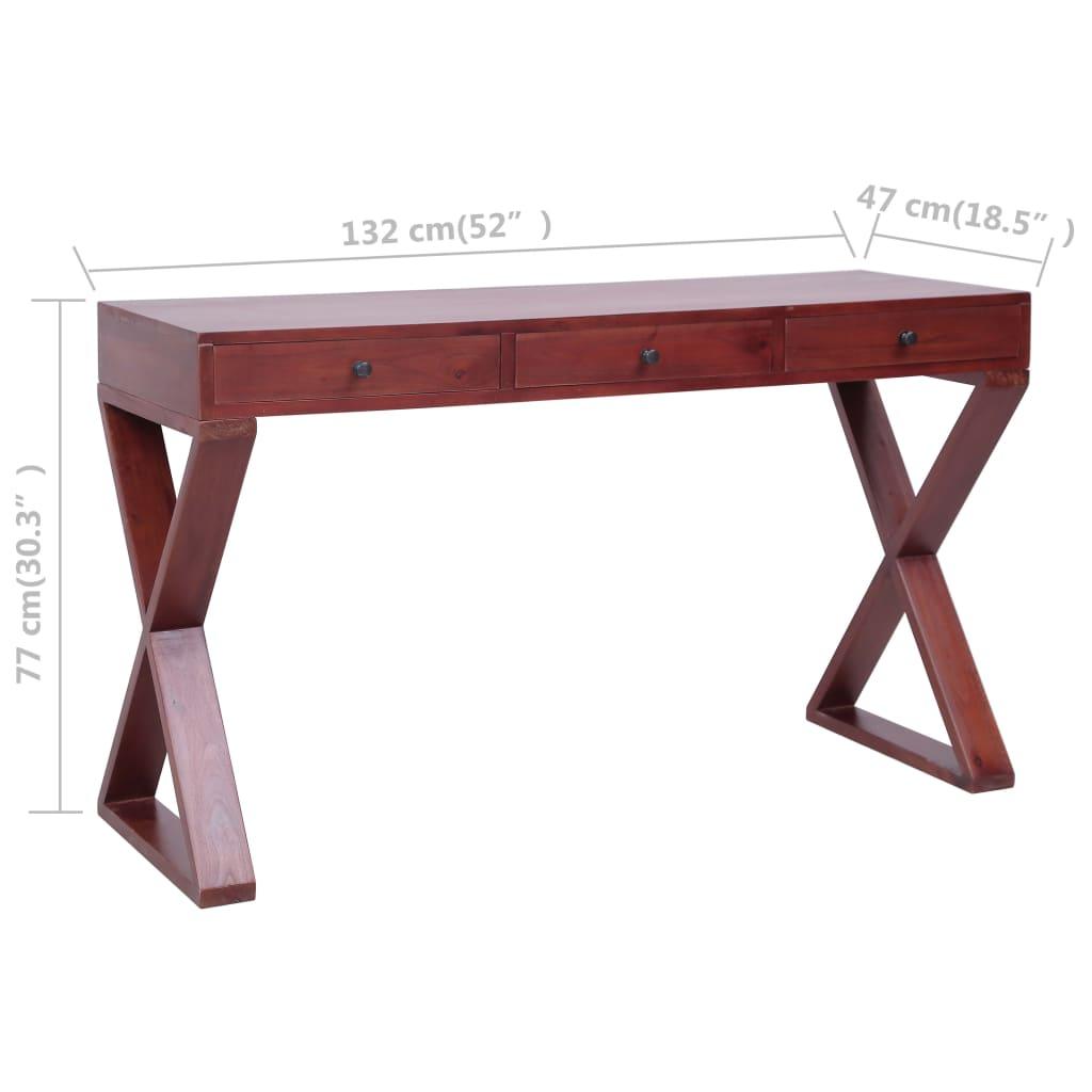 vidaXL Computer Desk Study Writing Desk Home Office Table Solid Wood Mahogany - PRHOMZ