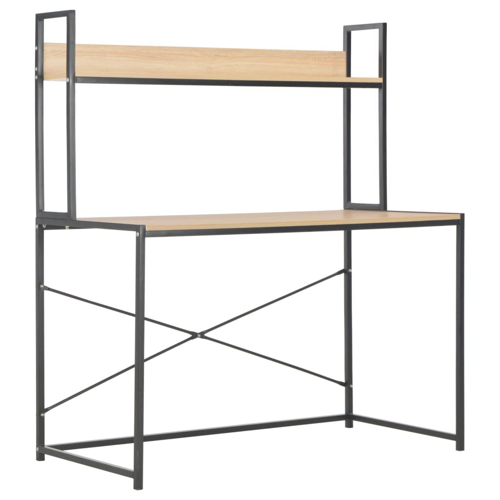 vidaXL Computer Desk Black and Oak 47.2"x23.6"x54.3" - PRHOMZ