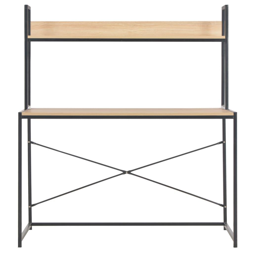 vidaXL Computer Desk Black and Oak 47.2"x23.6"x54.3" - PRHOMZ