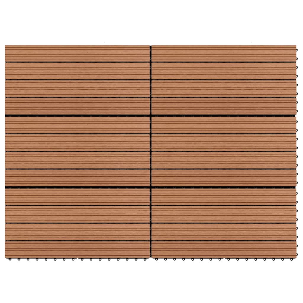 vidaXL Decking Tile Patio Floor Tile Interlocking Outdoor Flooring Tile 6 pcs-0