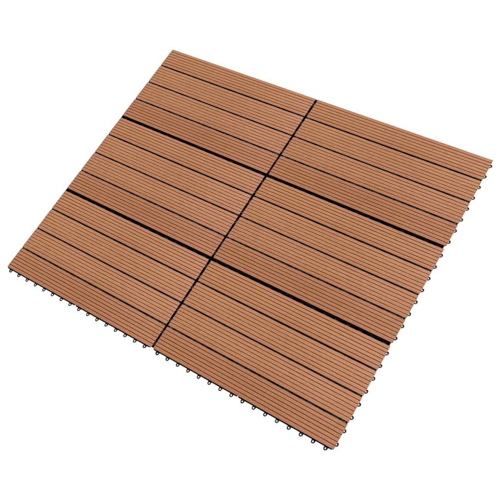 vidaXL Decking Tile Patio Floor Tile Interlocking Outdoor Flooring Tile 6 pcs-2
