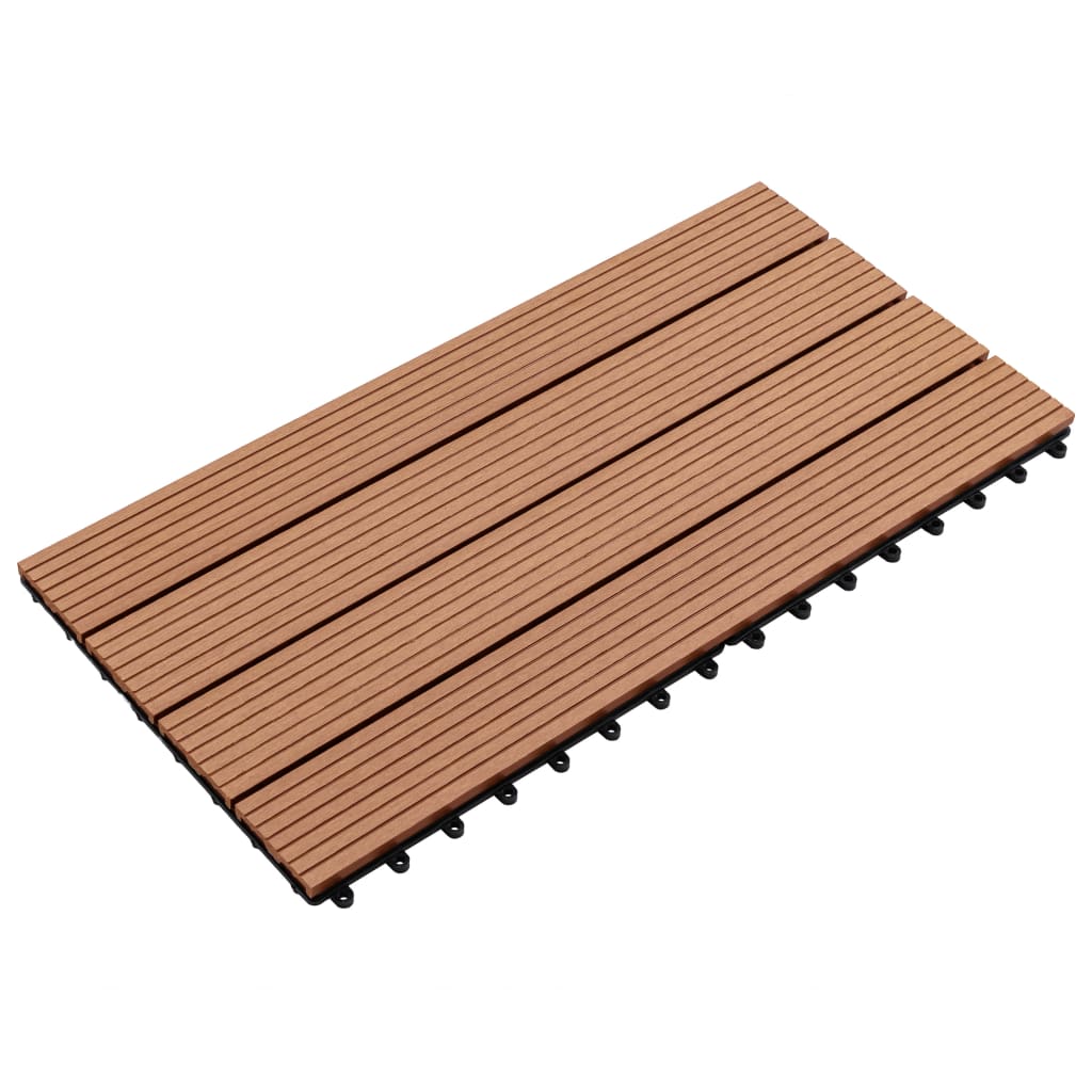 vidaXL Decking Tile Patio Floor Tile Interlocking Outdoor Flooring Tile 6 pcs-4