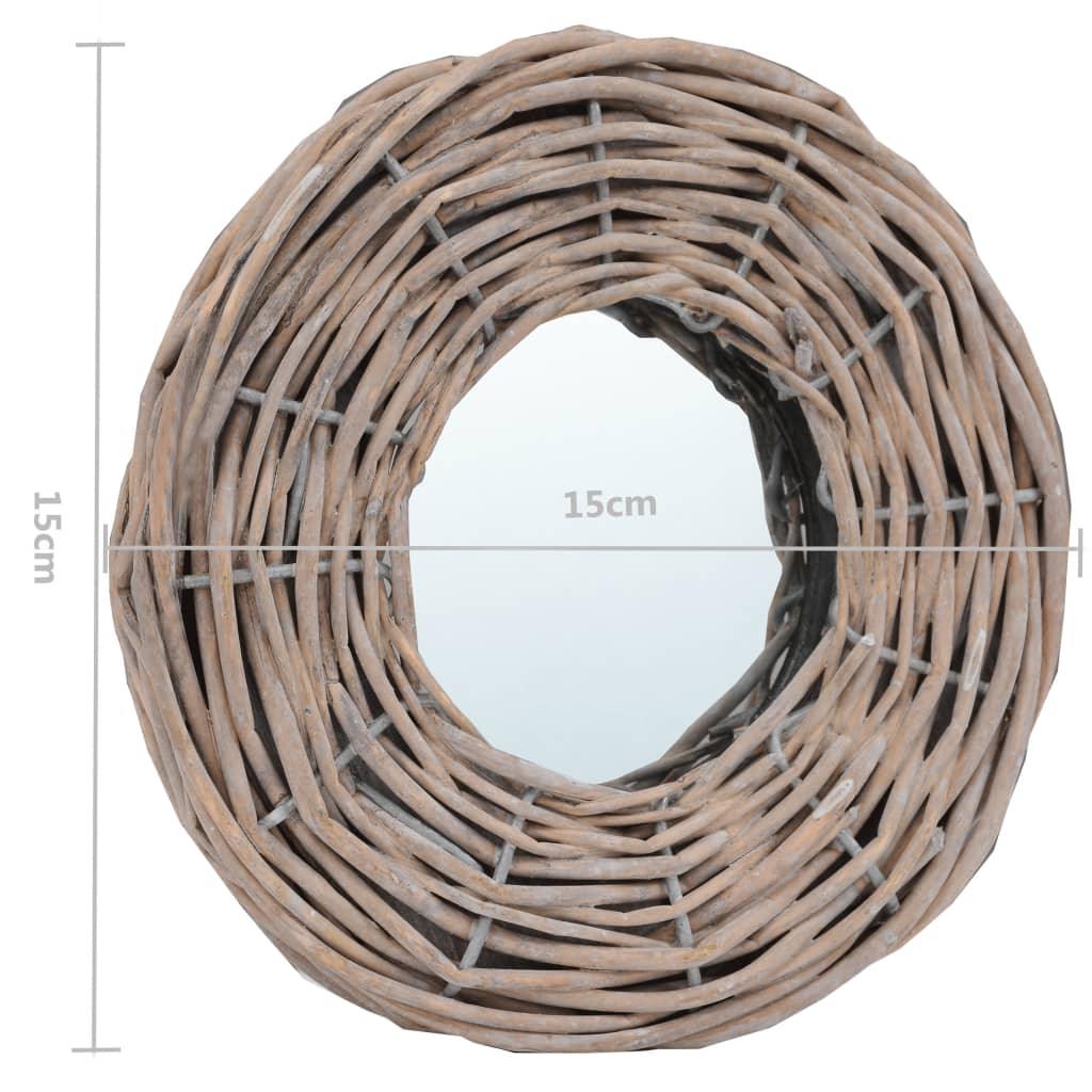 vidaXL Decorative Mirror Wall Mirror Bathroom Hallway Mirror Wicker Frame - PRHOMZ