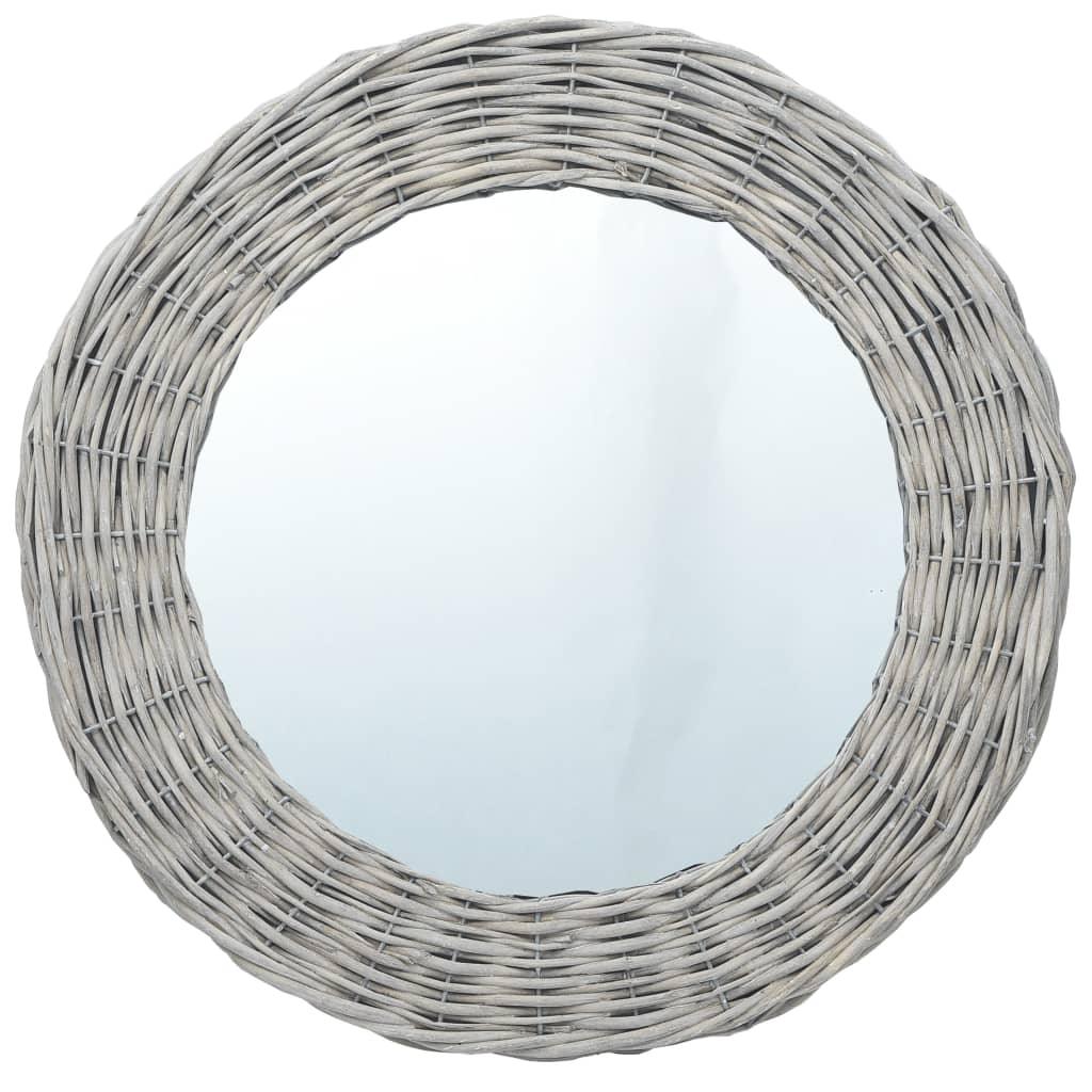 vidaXL Decorative Mirror Wall Mirror Bathroom Hallway Mirror Wicker Frame - PRHOMZ