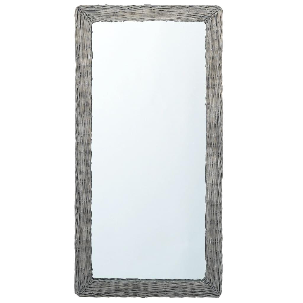 vidaXL Decorative Mirror Wall Mirror Bathroom Hallway Mirror Wicker Frame - PRHOMZ