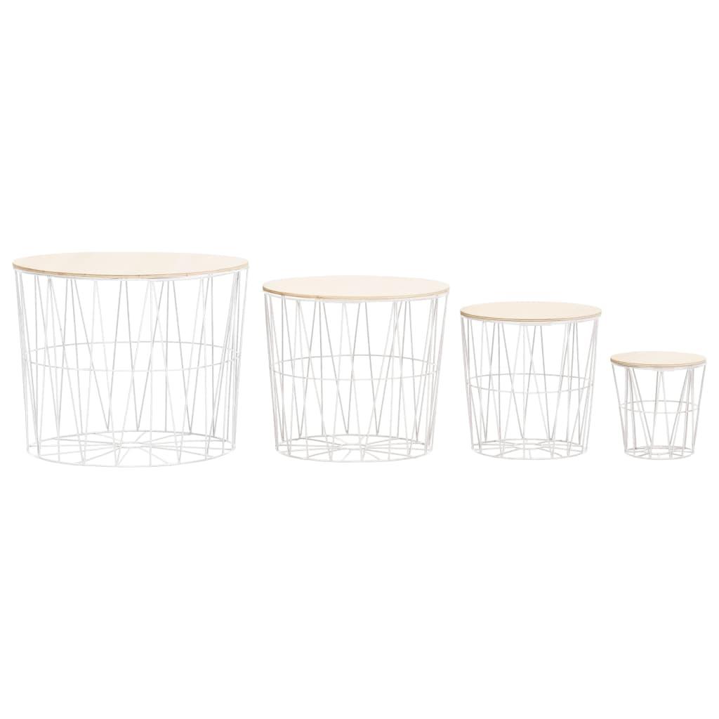 vidaXL 4-Piece Round Coffee Table Set – Living Room Furniture - PRHOMZ