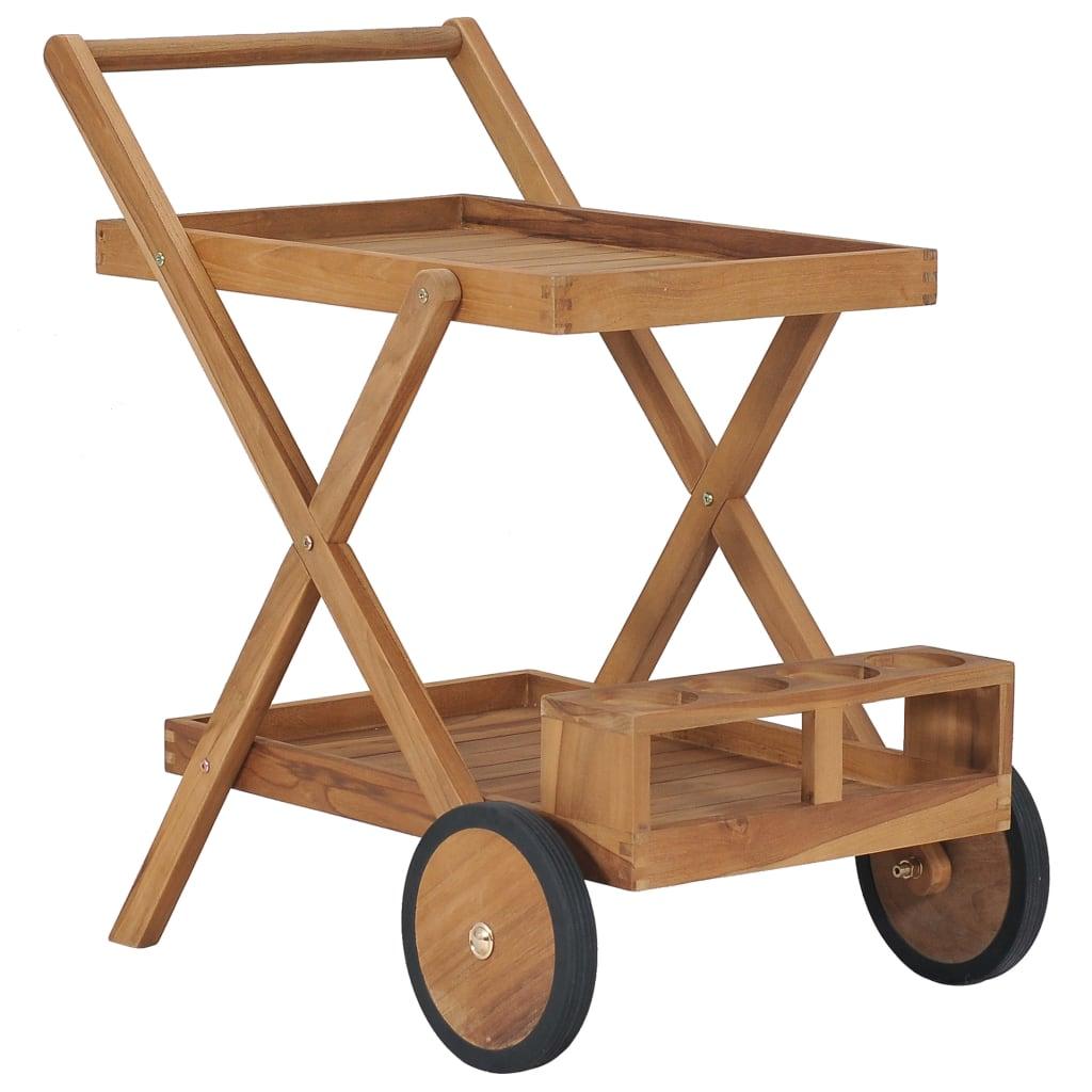 vidaXL Tea Trolley Solid Teak Wood - PRHOMZ