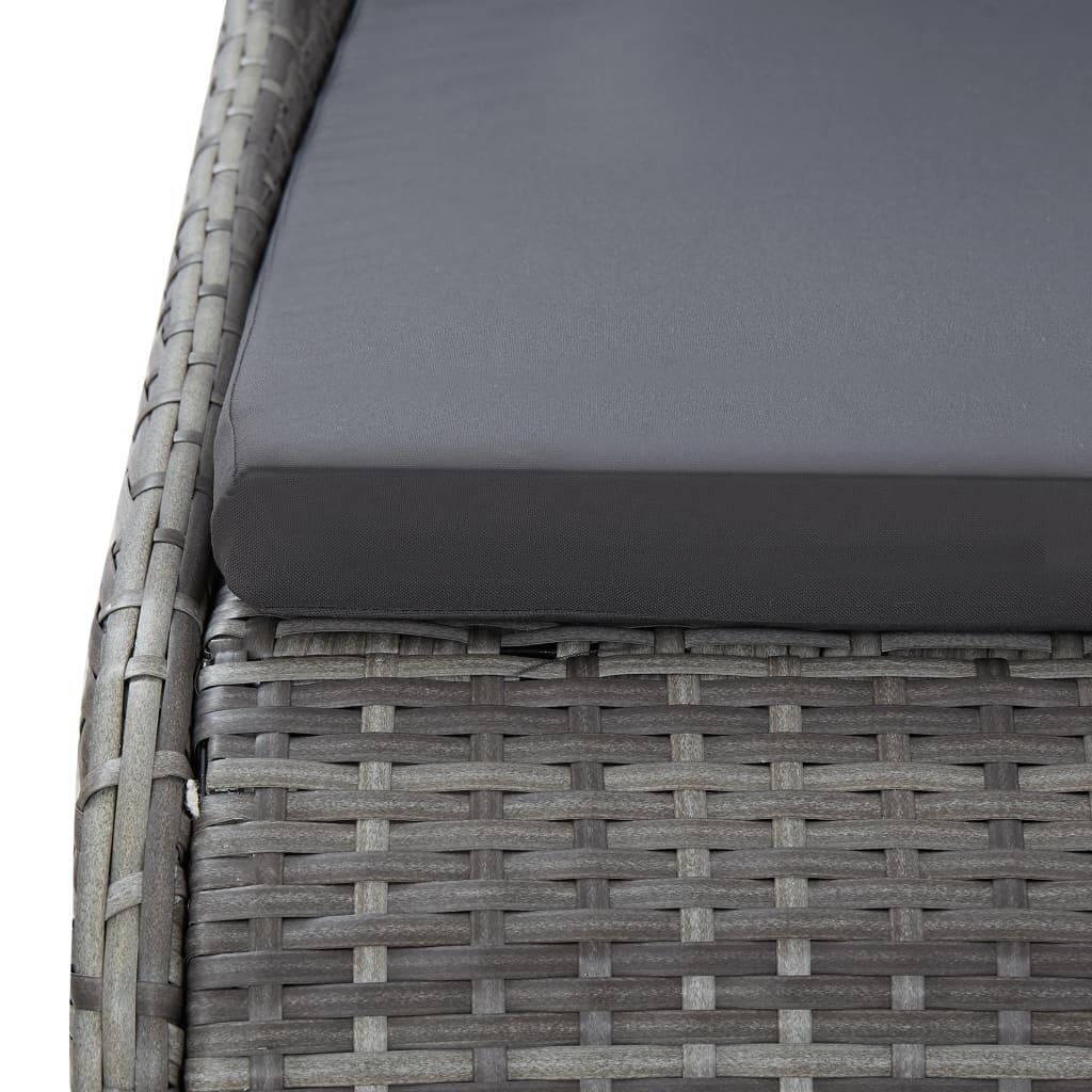 vidaXL Patio Bed Gray 43.3"x78.7" Poly Rattan - PRHOMZ