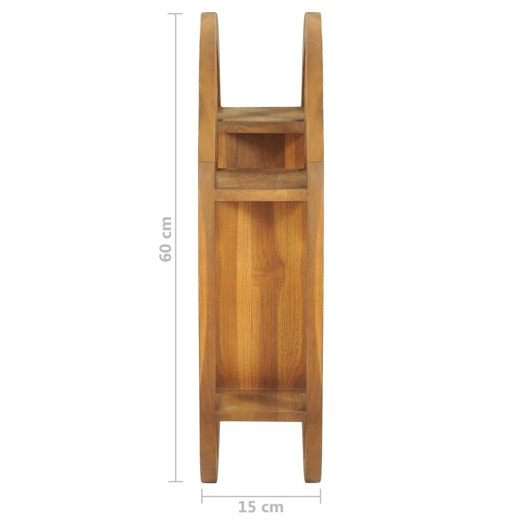 Yin Yang Wall Shelf – Solid Teak Wood Organizer for Living Room & Hallway - PRHOMZ