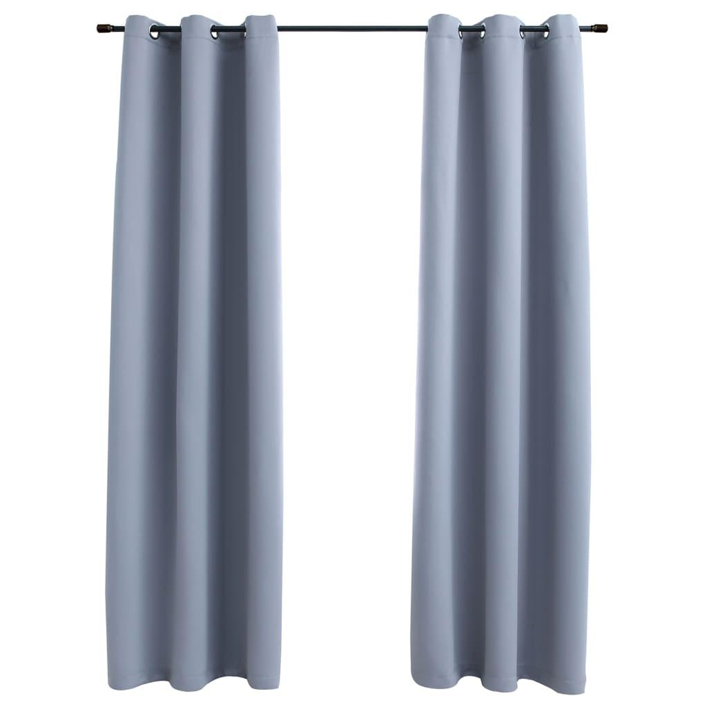 vidaXL 2-Piece Roller Blackout Curtains with Rings - PRHOMZ